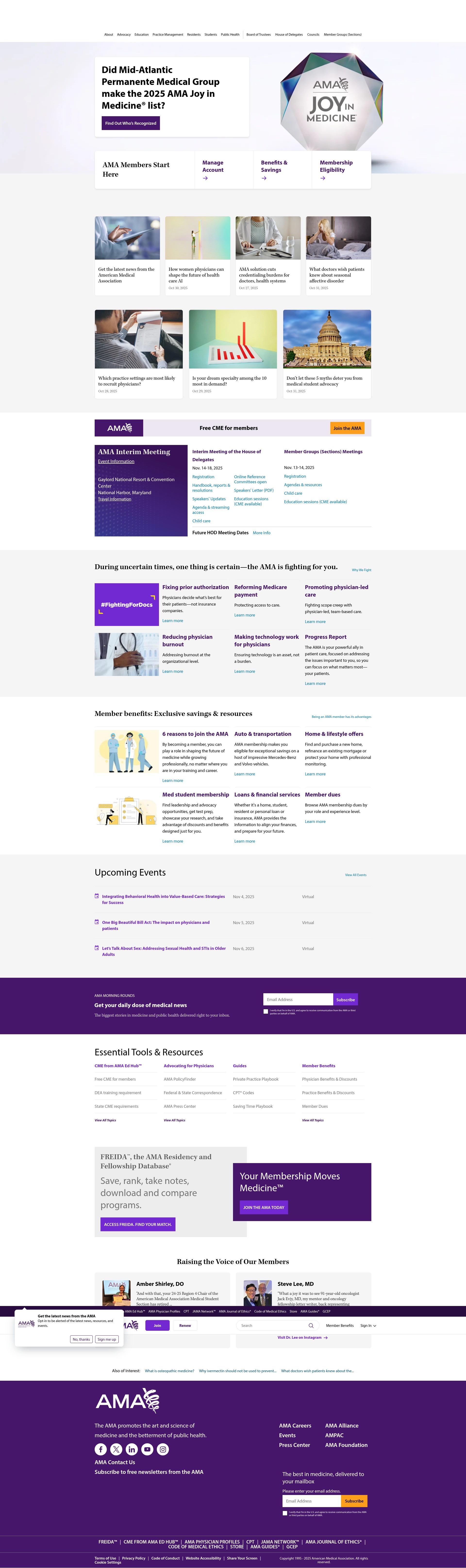 Screenshot of ama-assn.org