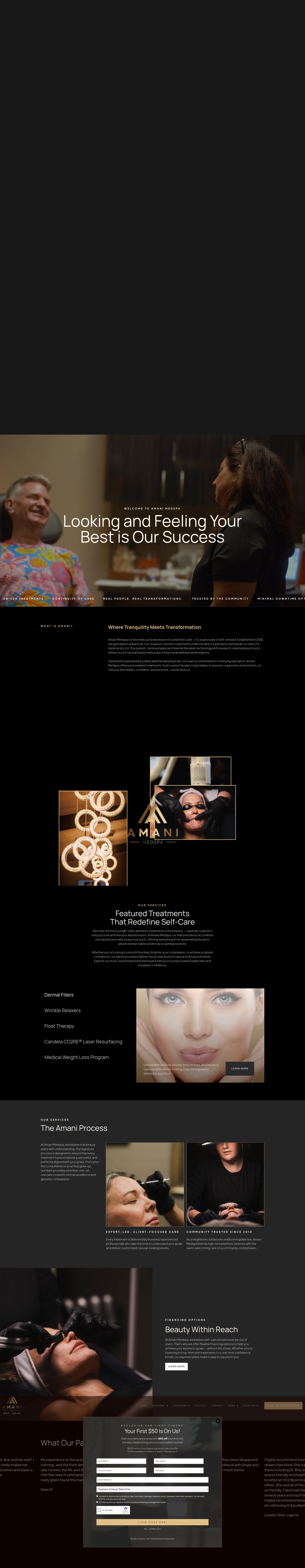 Screenshot of amanimedspa.com