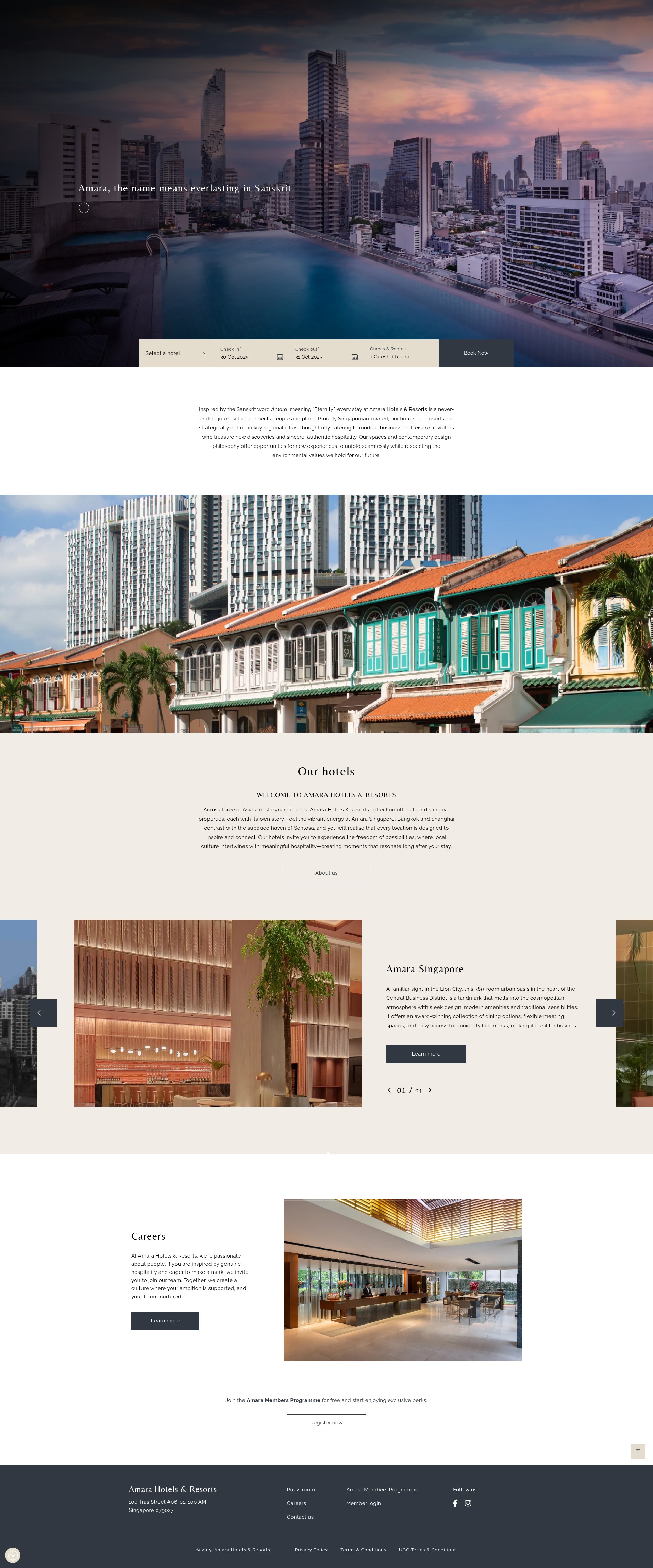 Screenshot of amarahotels.com