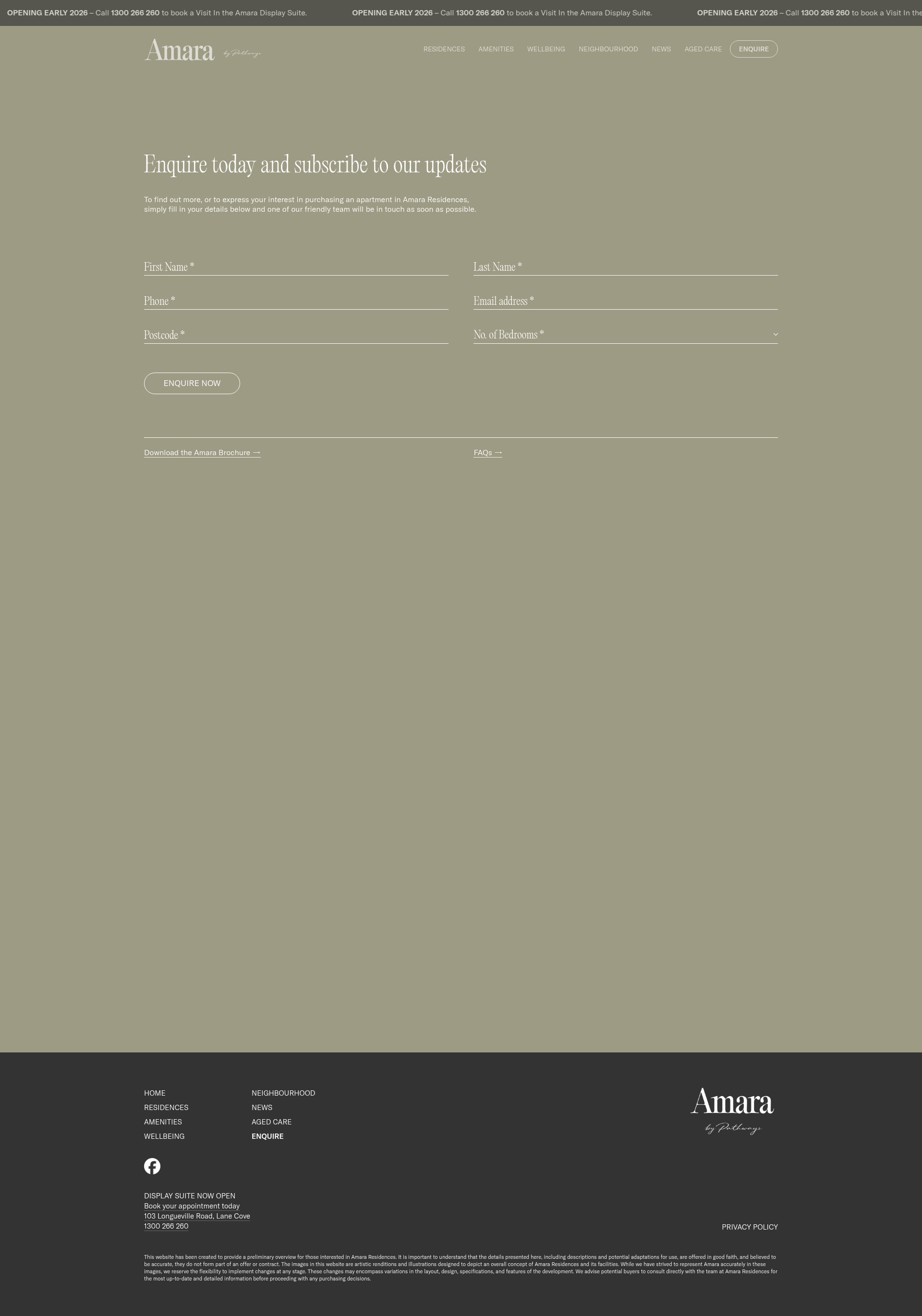Screenshot of amararesidences.com.au