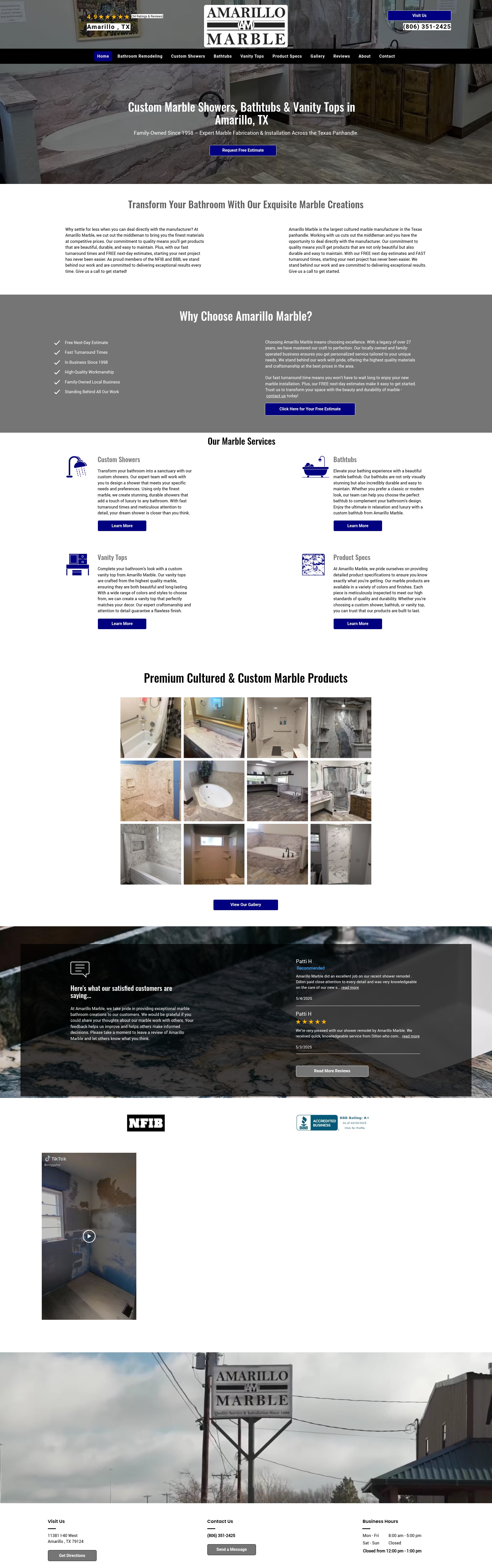 Screenshot of amarillomarble.com