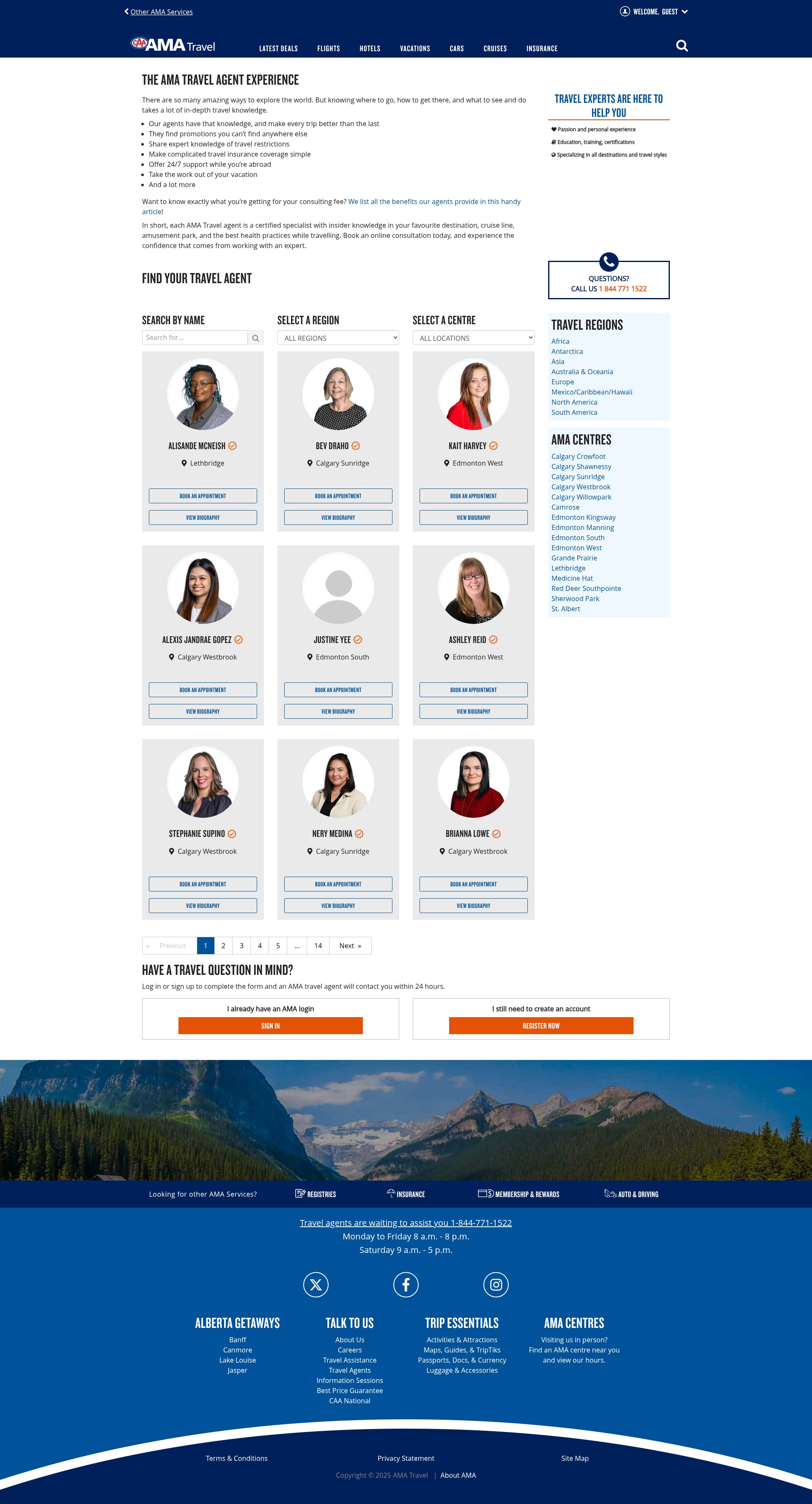 Screenshot of amatravel.ca