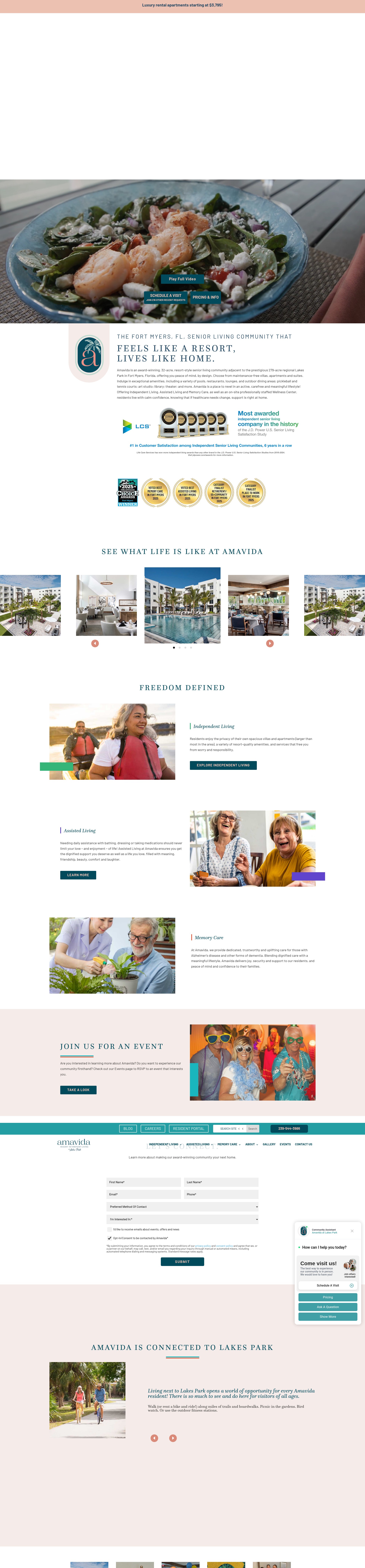 Screenshot of amavidaliving.com
