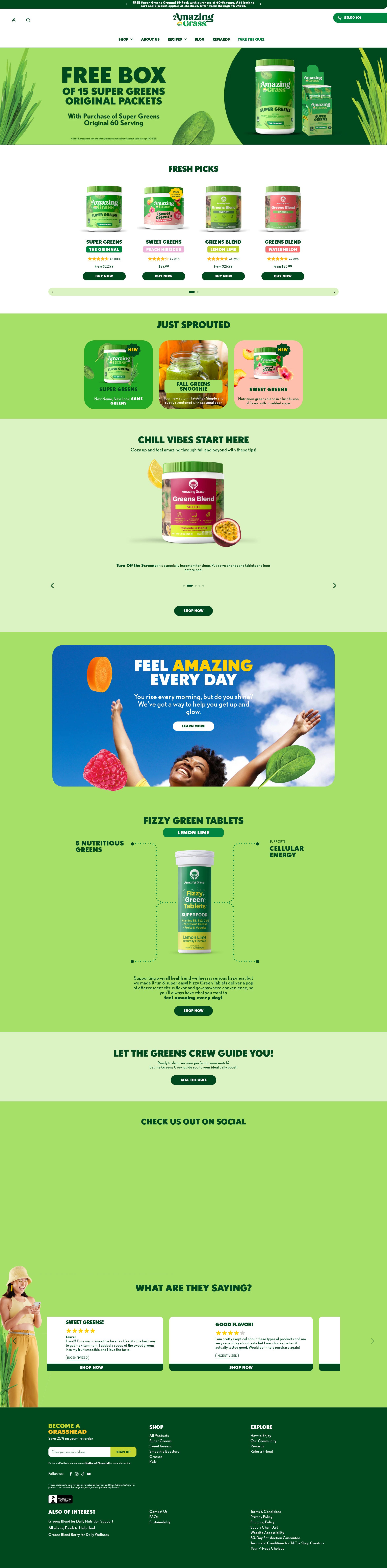 Screenshot of amazinggrass.com
