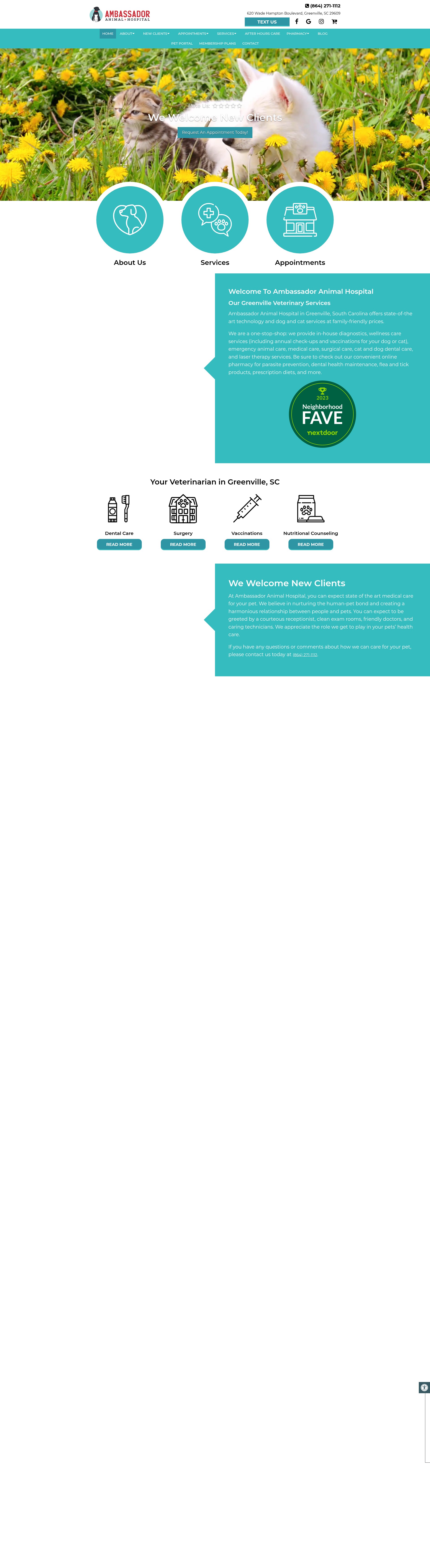 Screenshot of ambassadoranimalgreenville.com