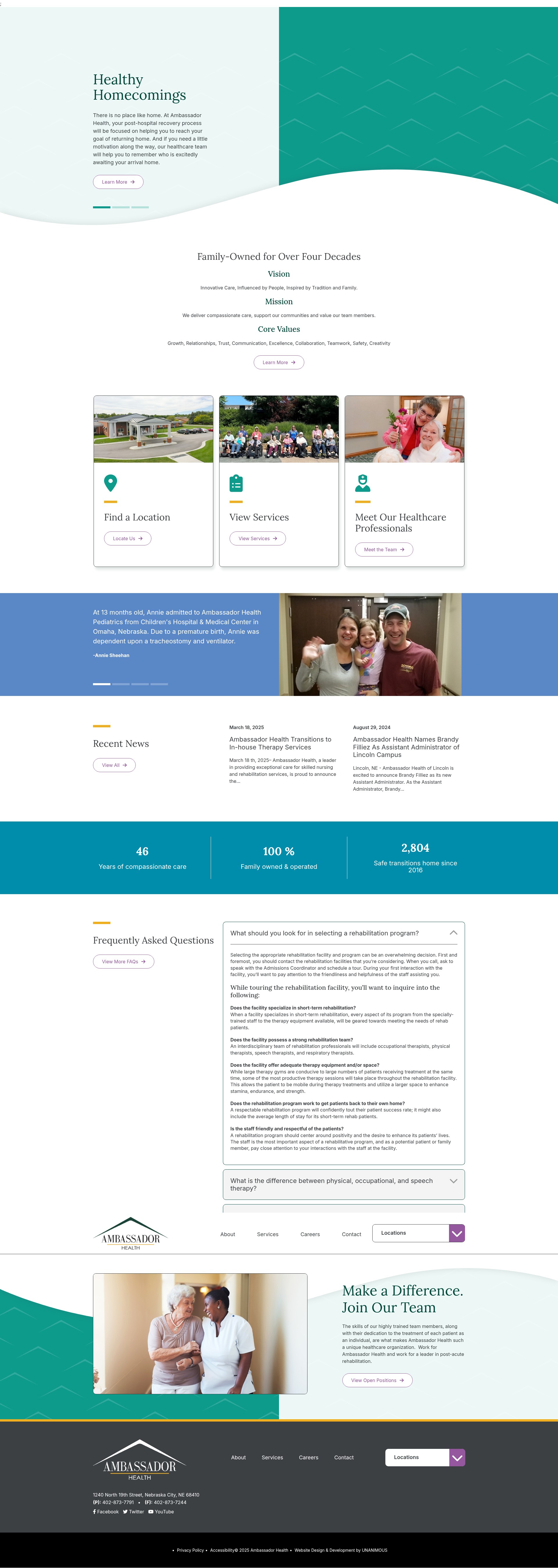 Screenshot of ambassadorhealth.com