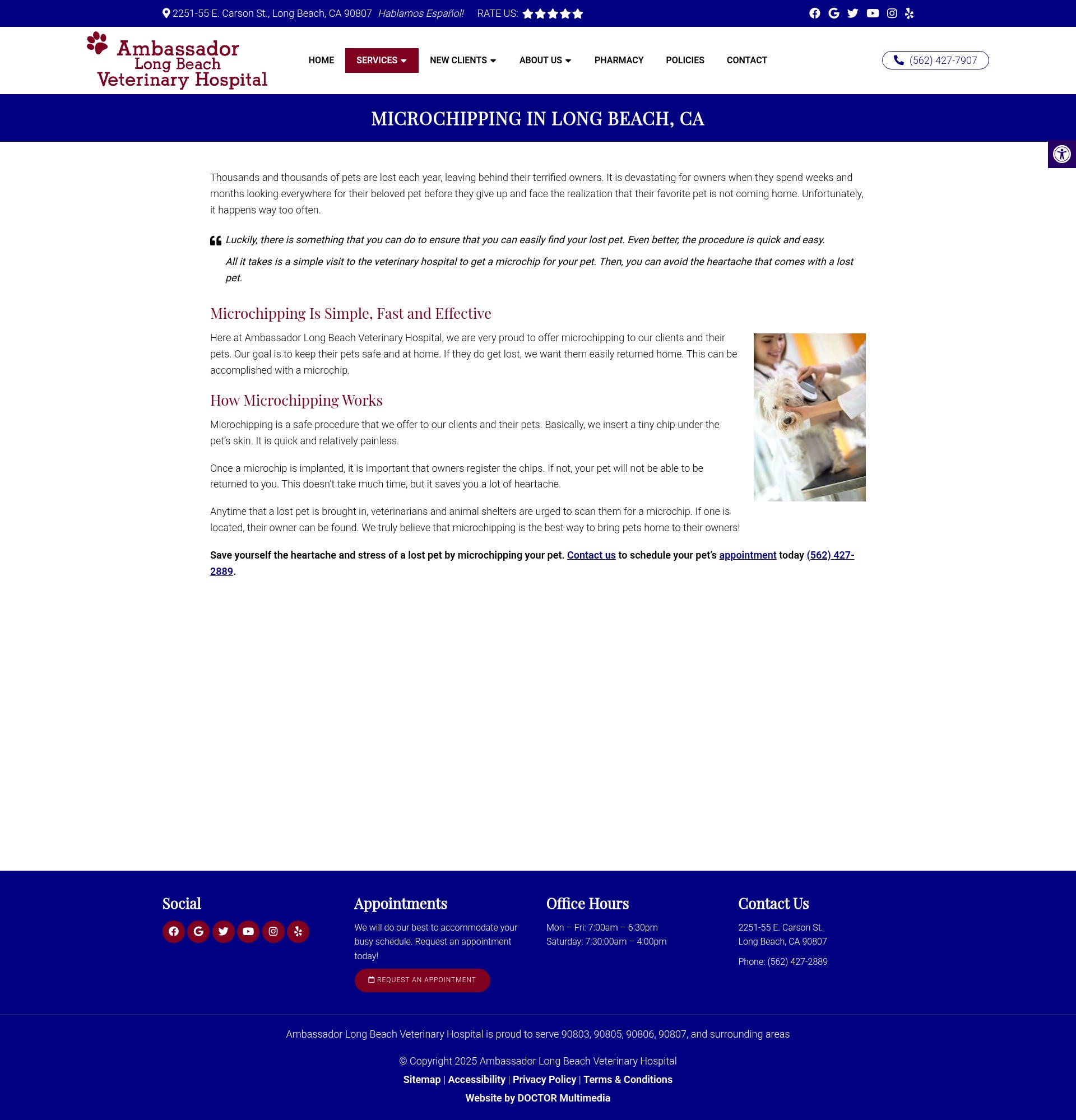 Screenshot of ambassadorvet.com
