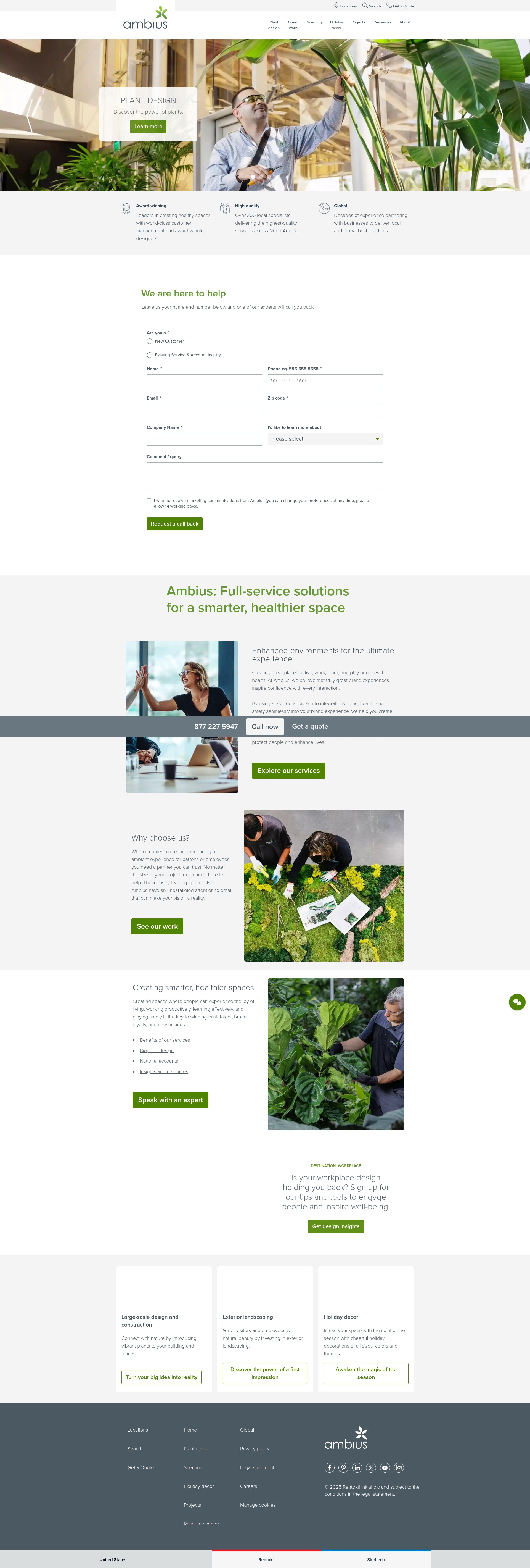 Screenshot of ambius.com