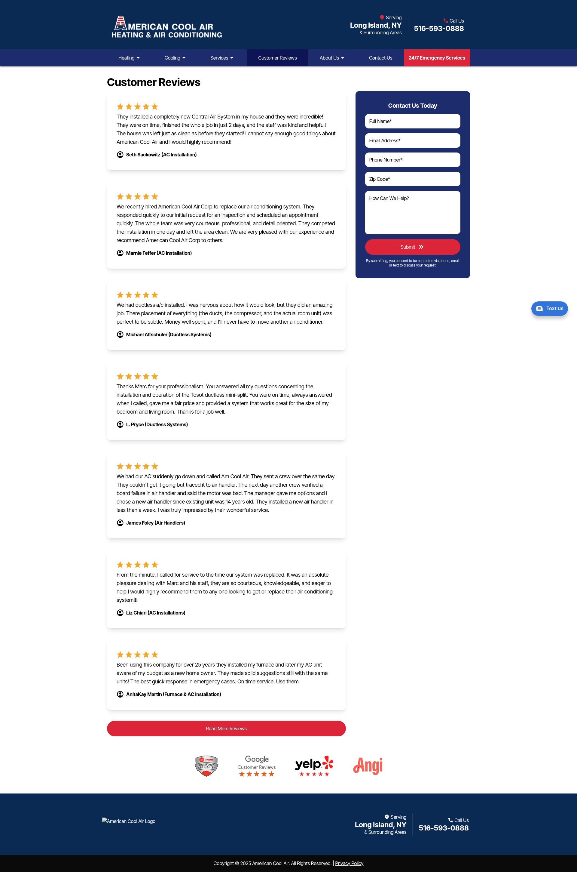 Screenshot of amcoolair.com