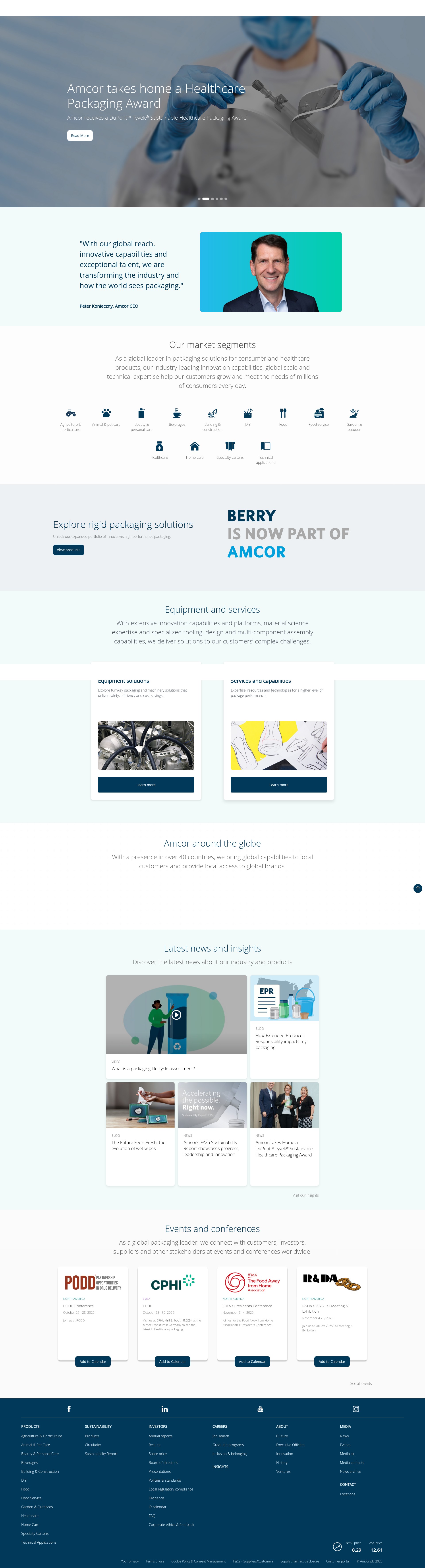 Screenshot of amcor.com