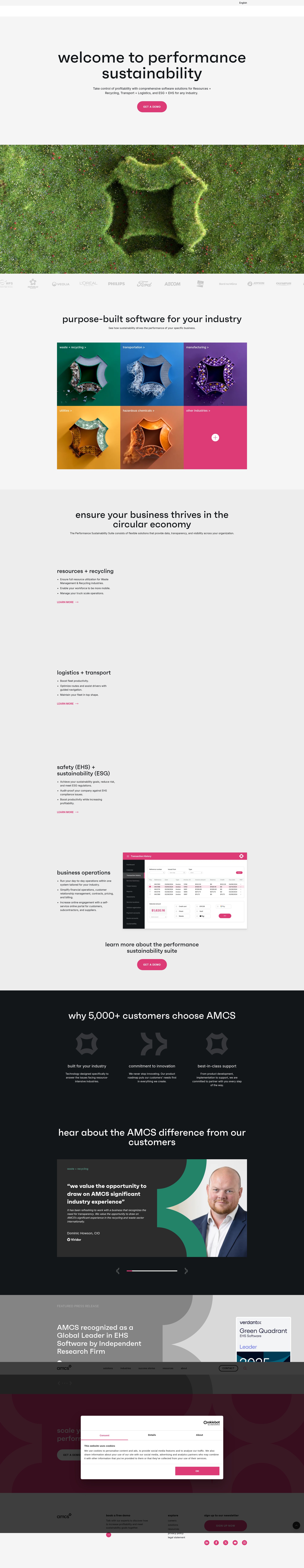 Screenshot of amcsgroup.com