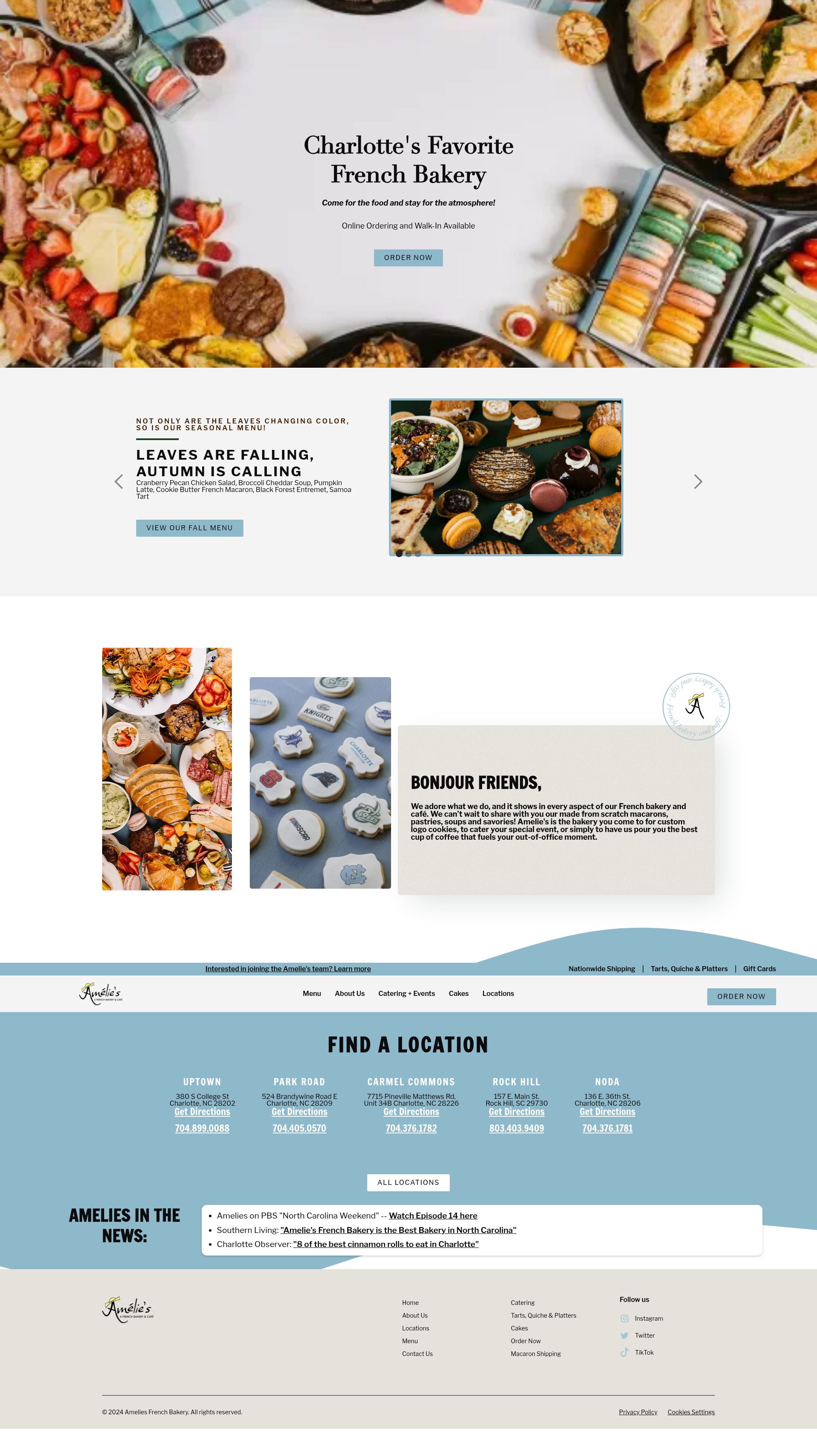 Screenshot of ameliesfrenchbakery.com