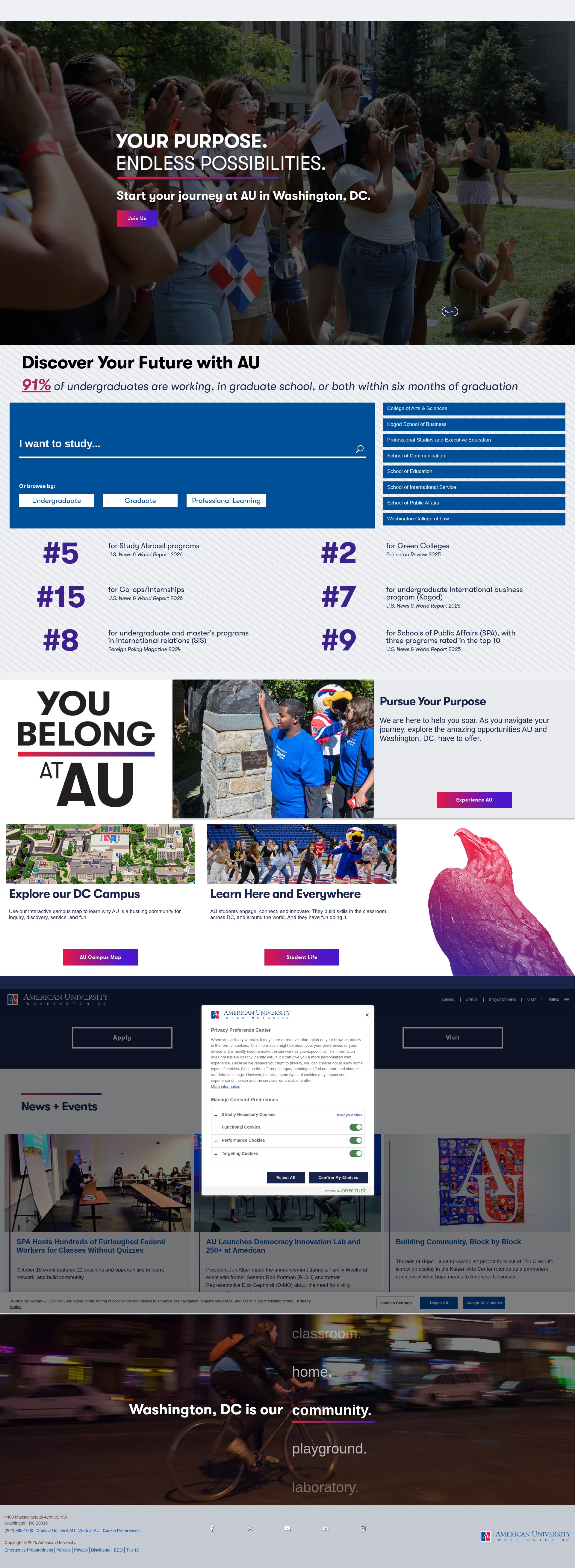 Screenshot of american.edu