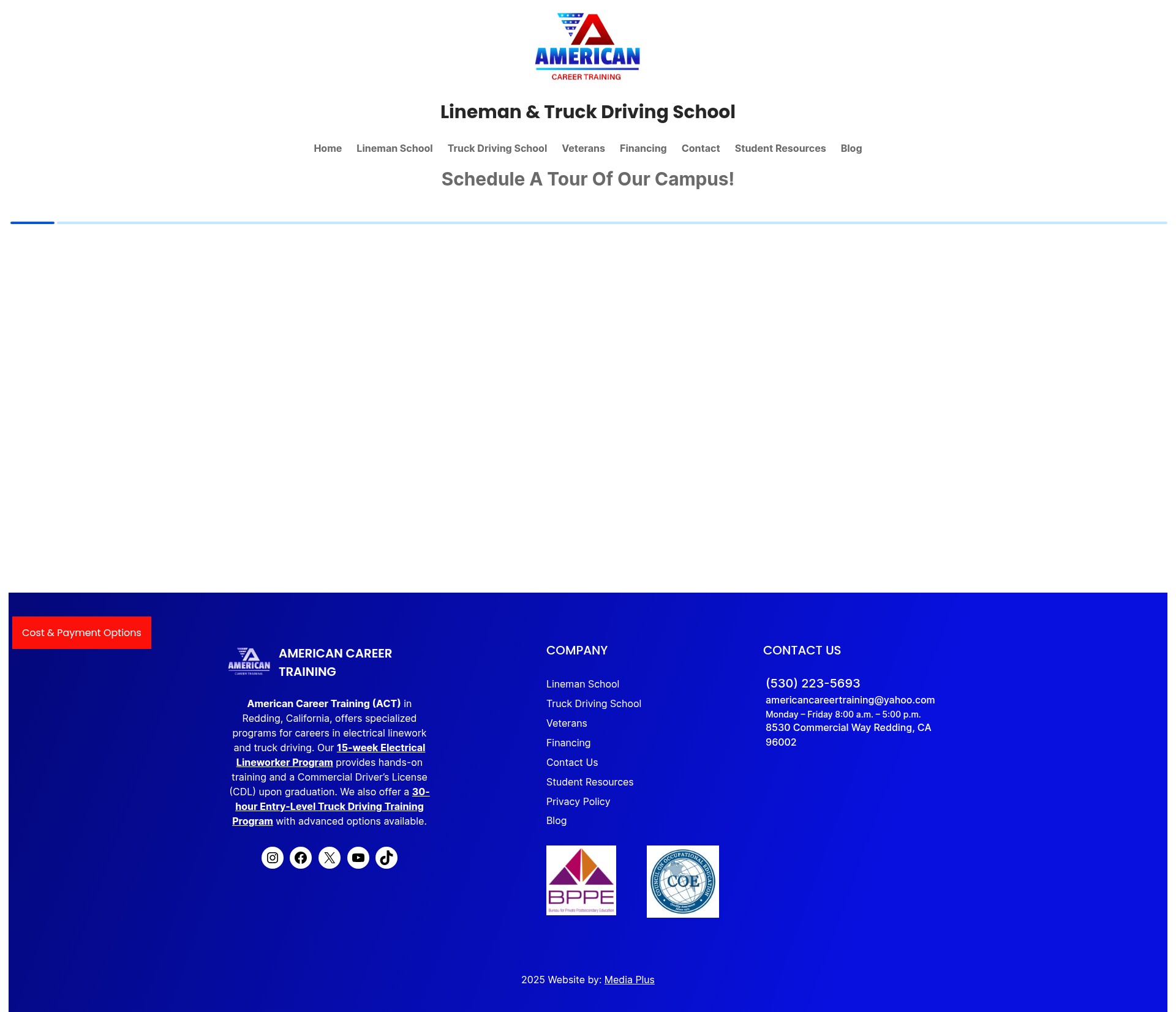 Screenshot of americancareertraining.edu