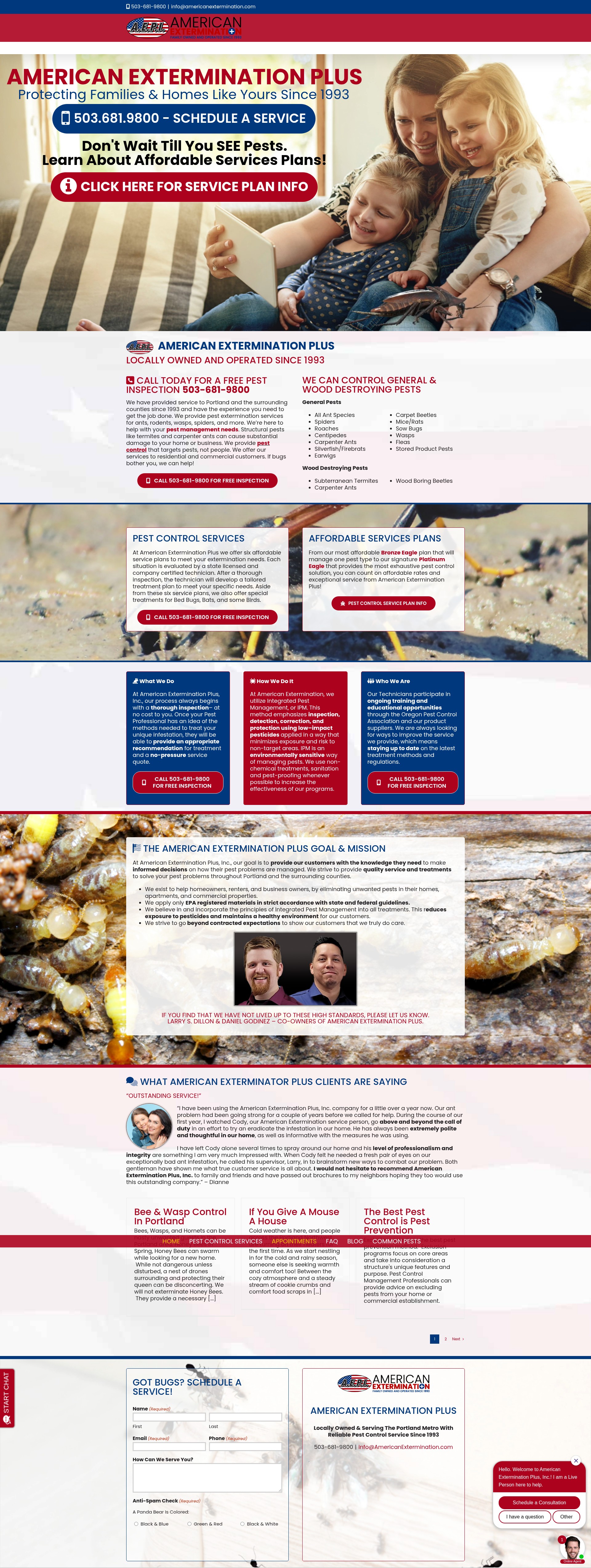 Screenshot of americanextermination.com