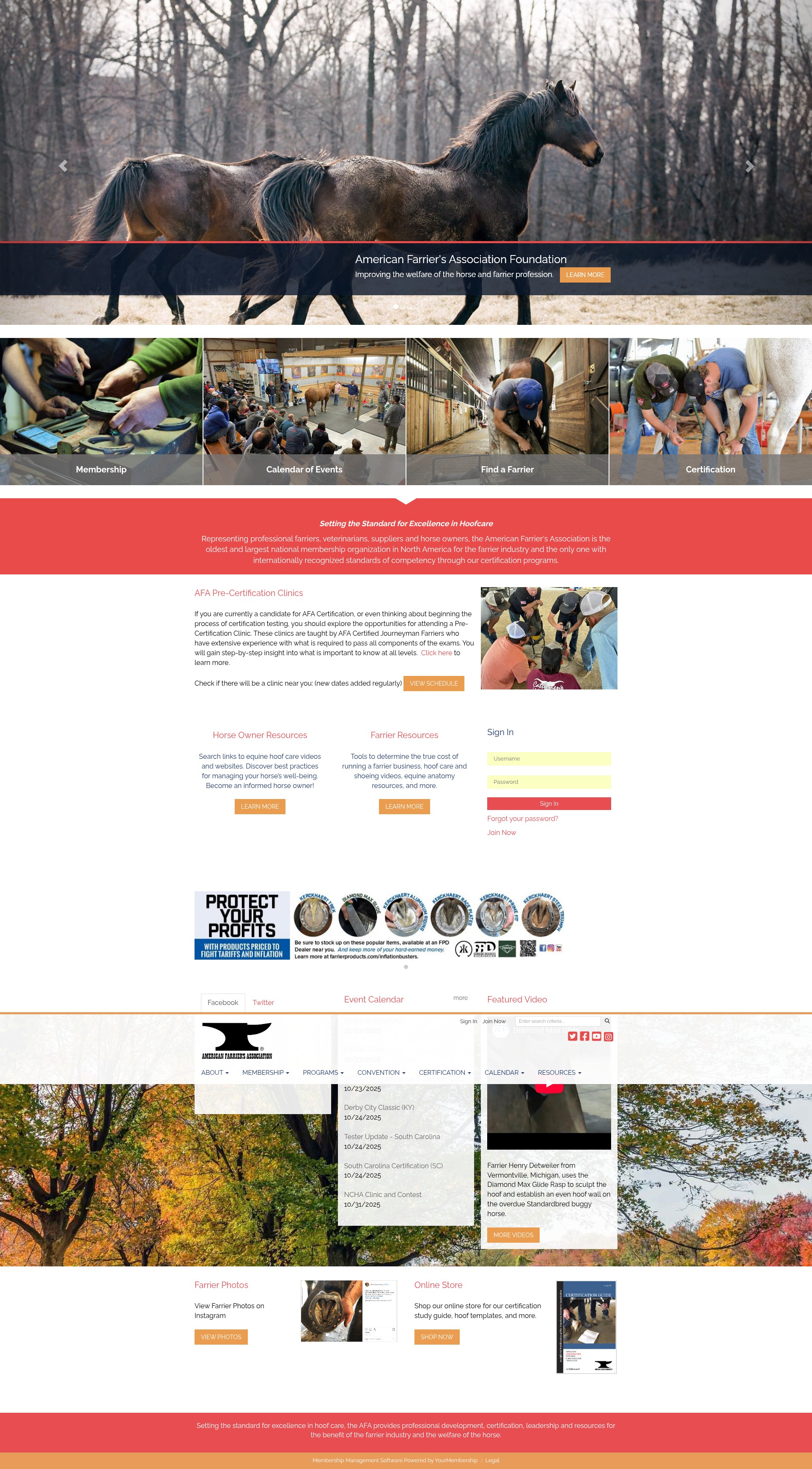 Screenshot of americanfarriers.org