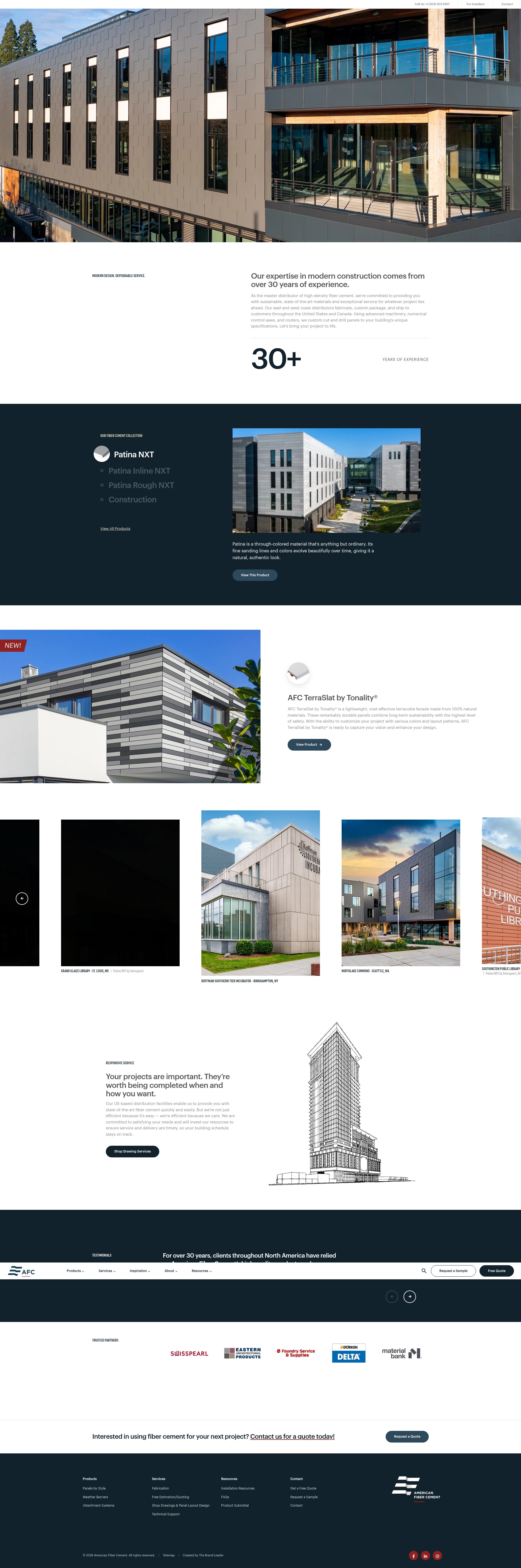 Screenshot of americanfibercement.com