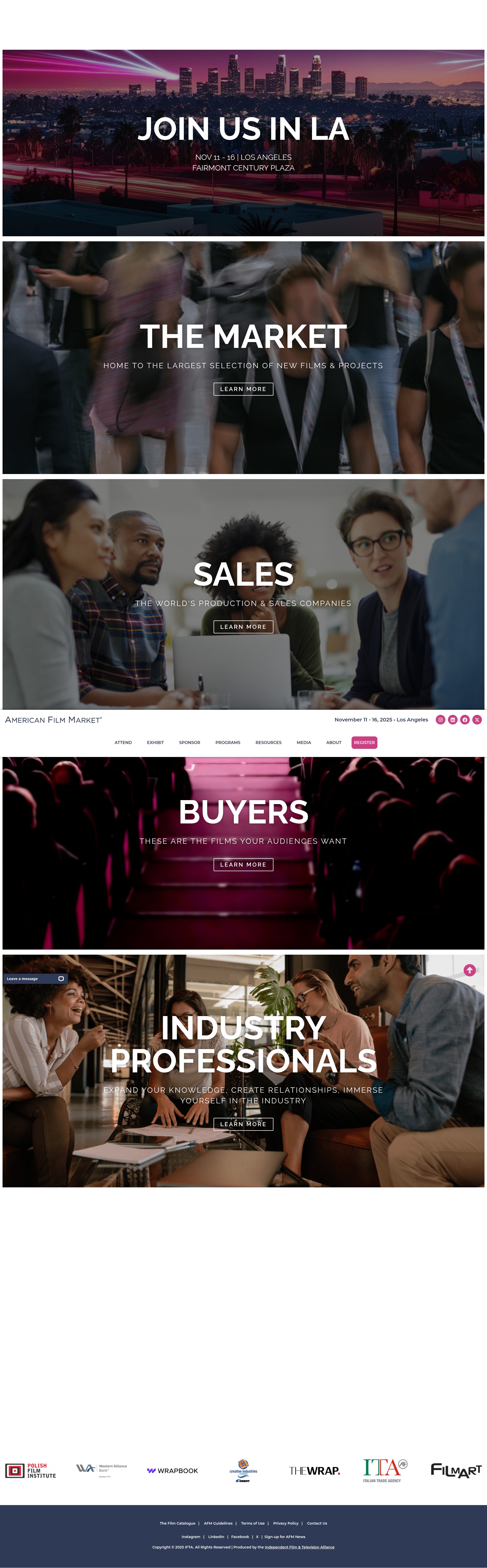 Screenshot of americanfilmmarket.com