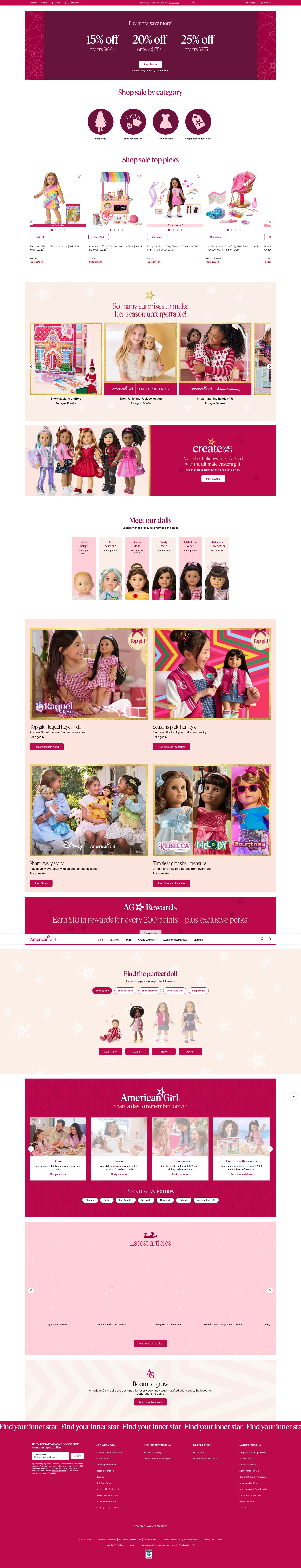 Screenshot of americangirl.com