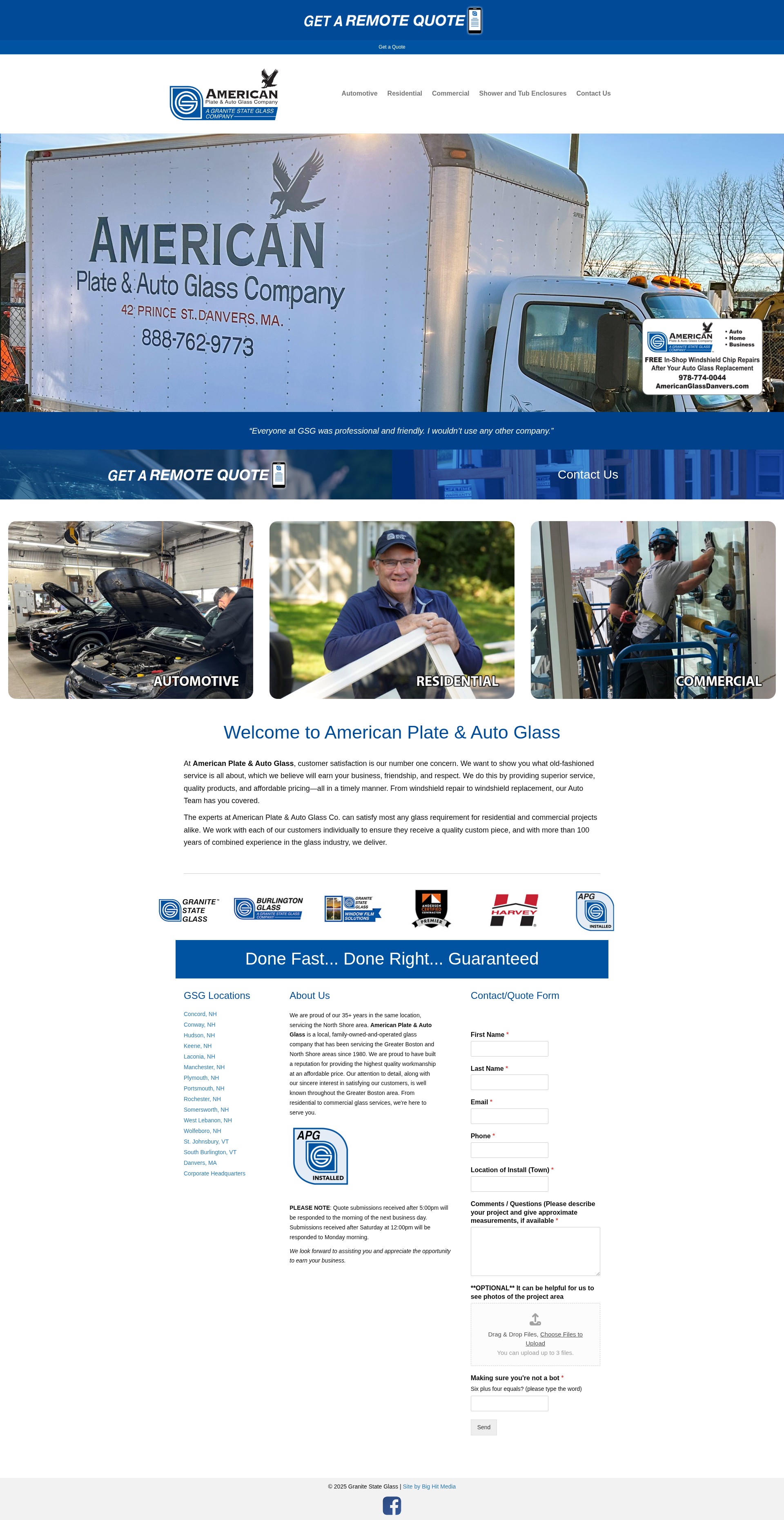 Screenshot of americanglassdanvers.com