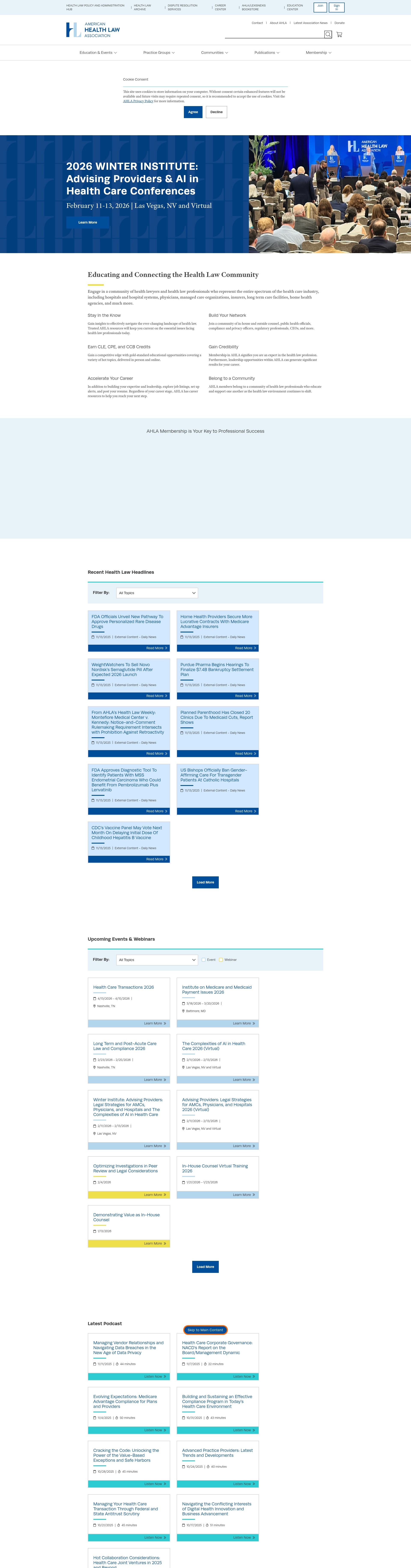 Screenshot of americanhealthlaw.org