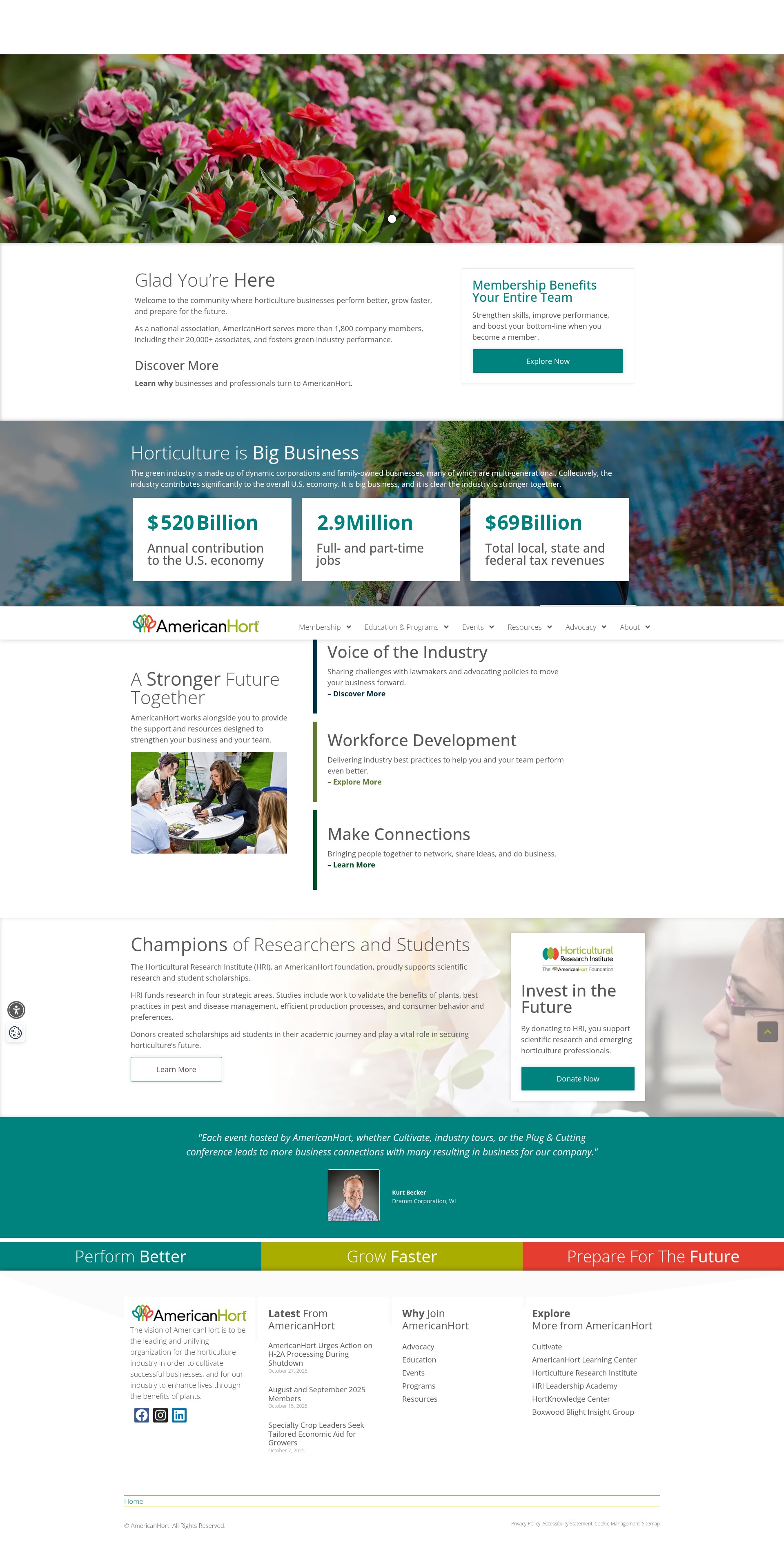 Screenshot of americanhort.org