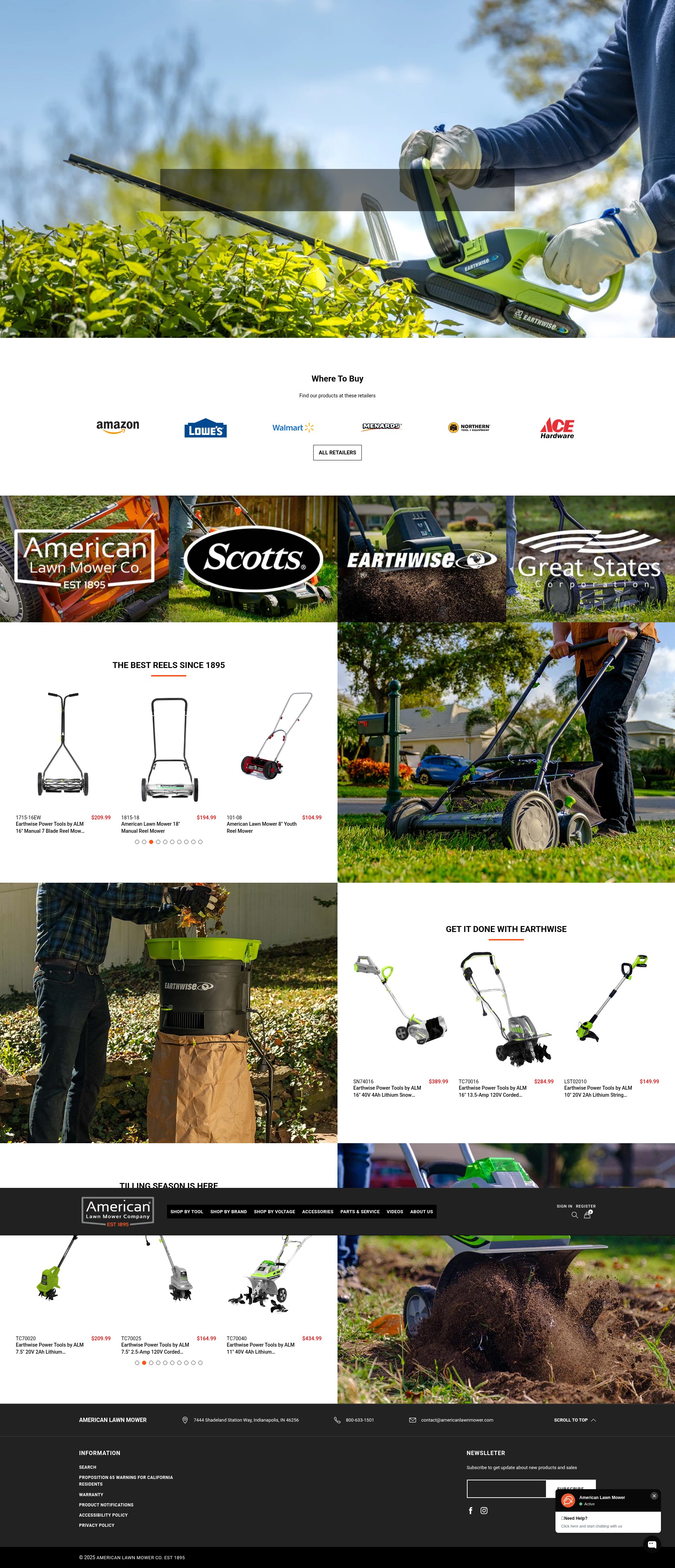 Screenshot of americanlawnmower.com