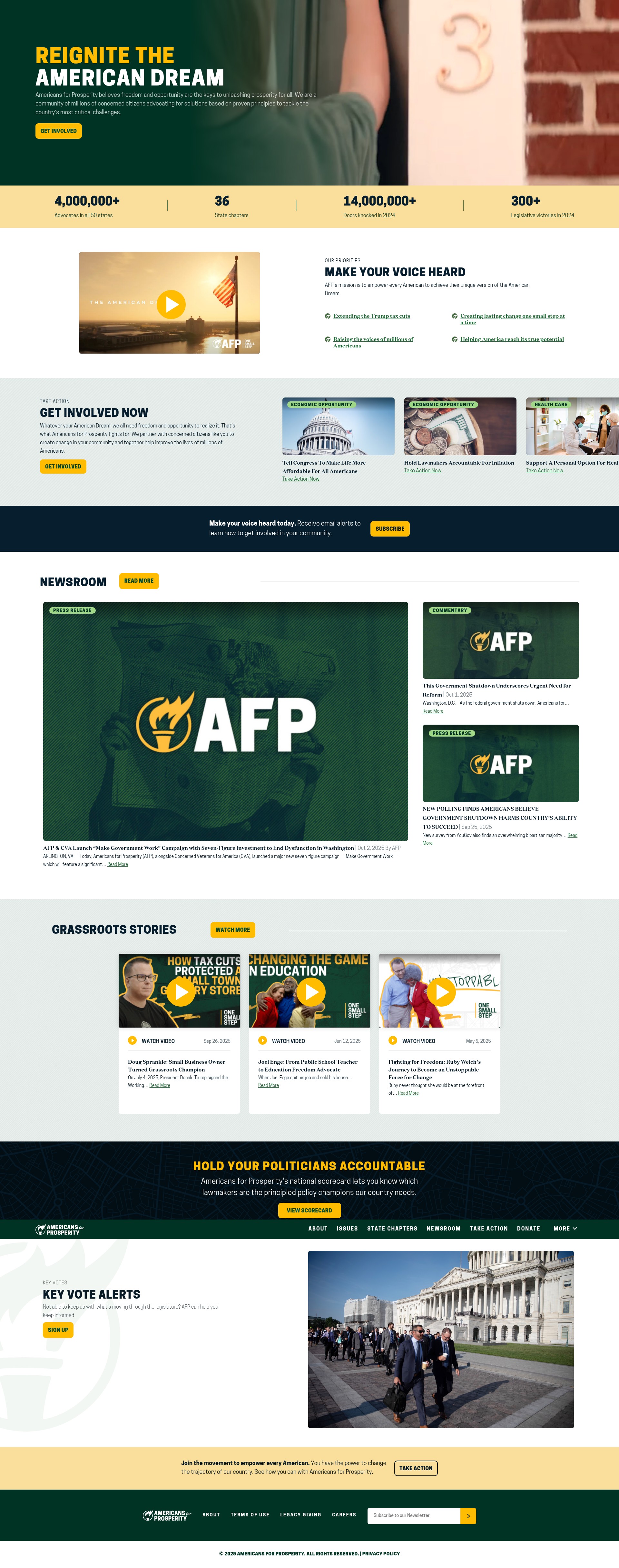 Screenshot of americansforprosperity.org