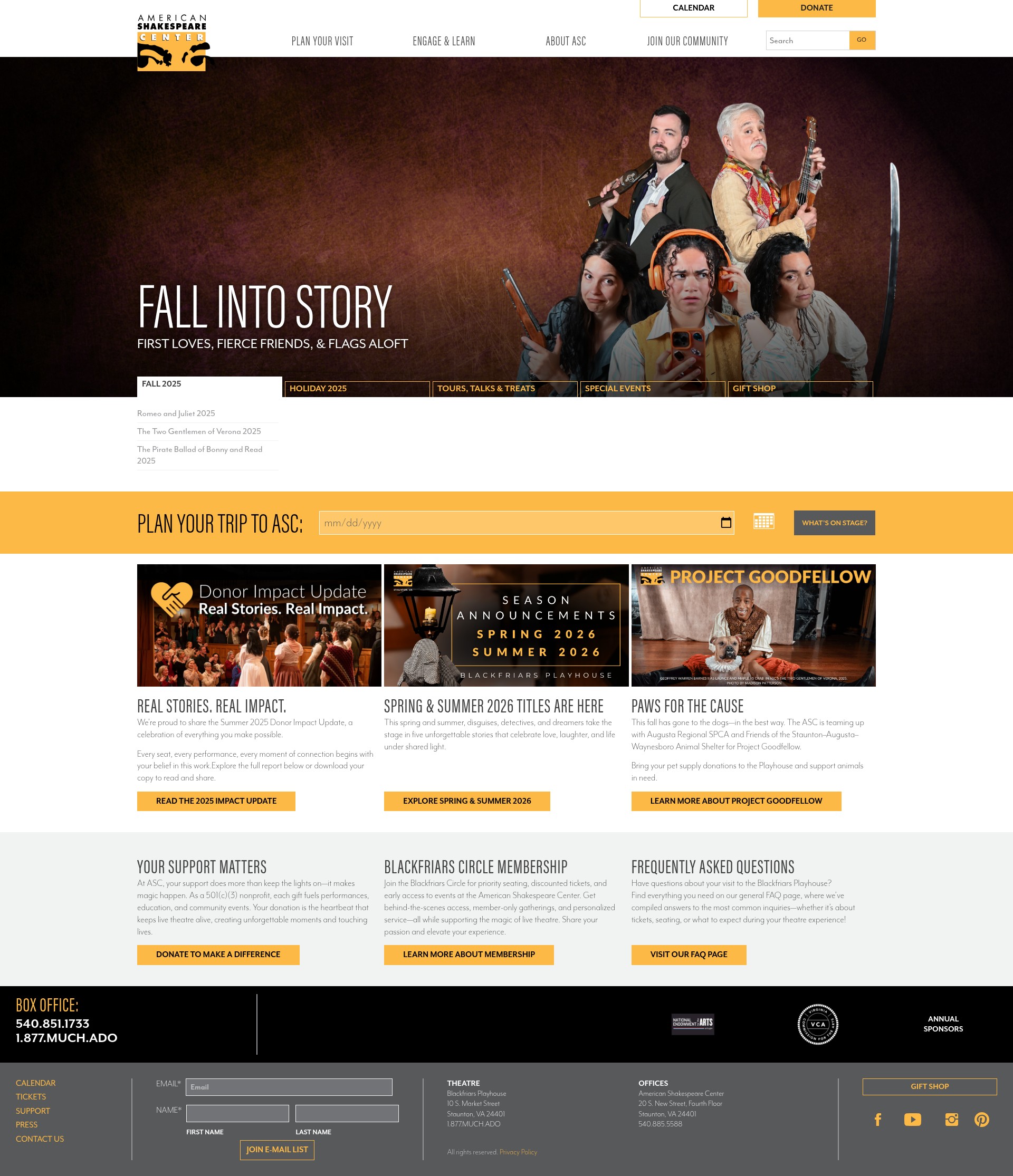 Screenshot of americanshakespearecenter.com