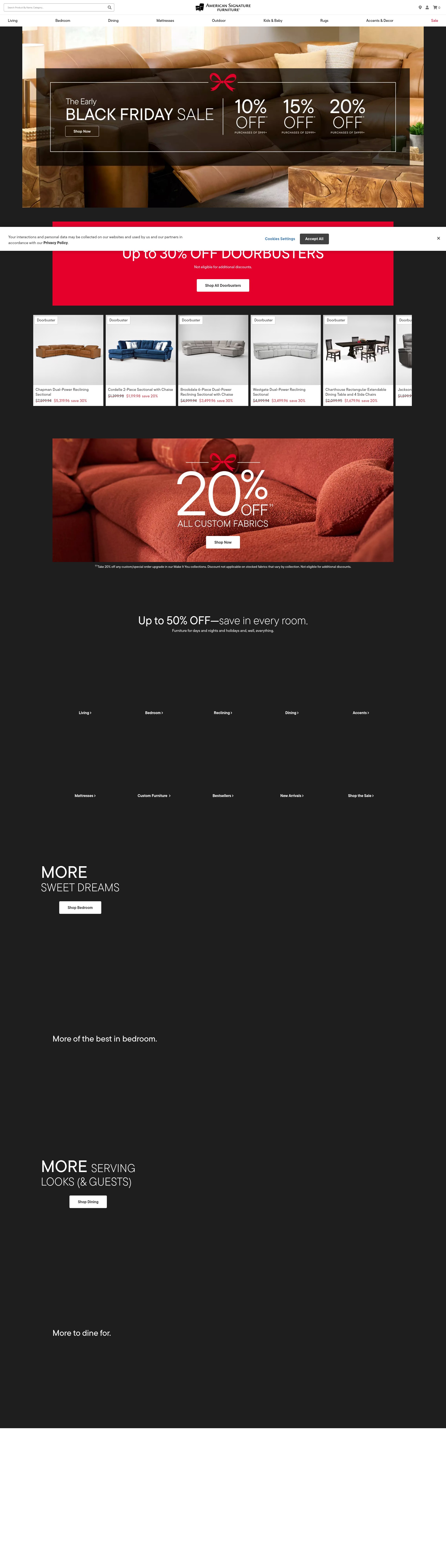 Screenshot of americansignaturefurniture.com