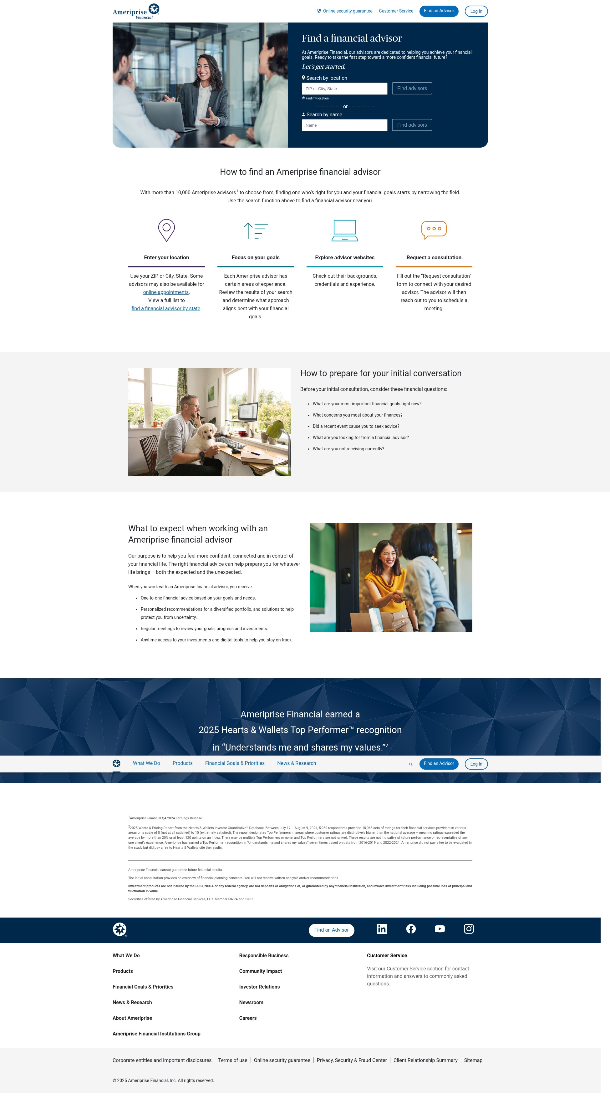 Screenshot of ameripriseadvisors.com