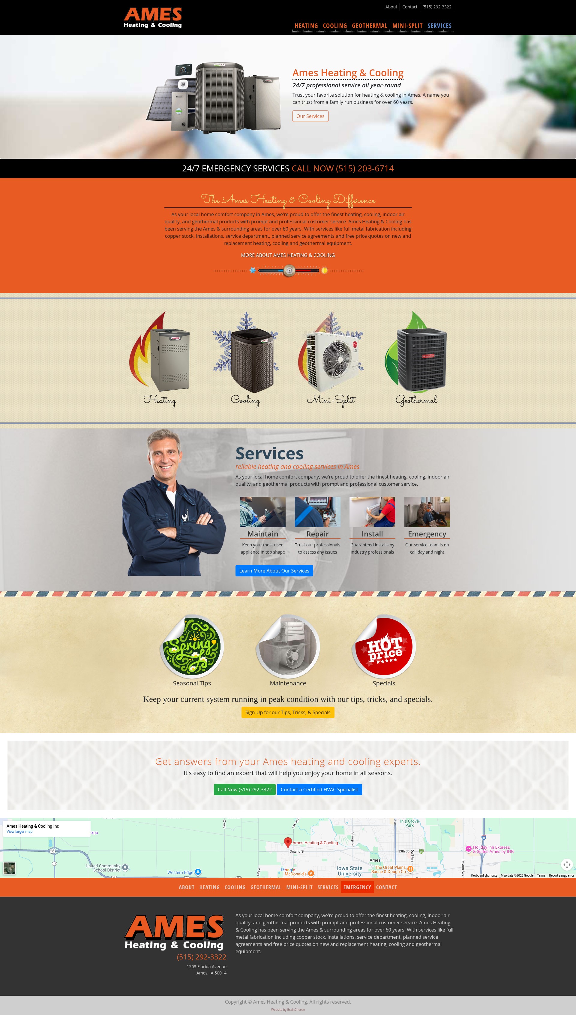 Screenshot of amesheatandcool.com
