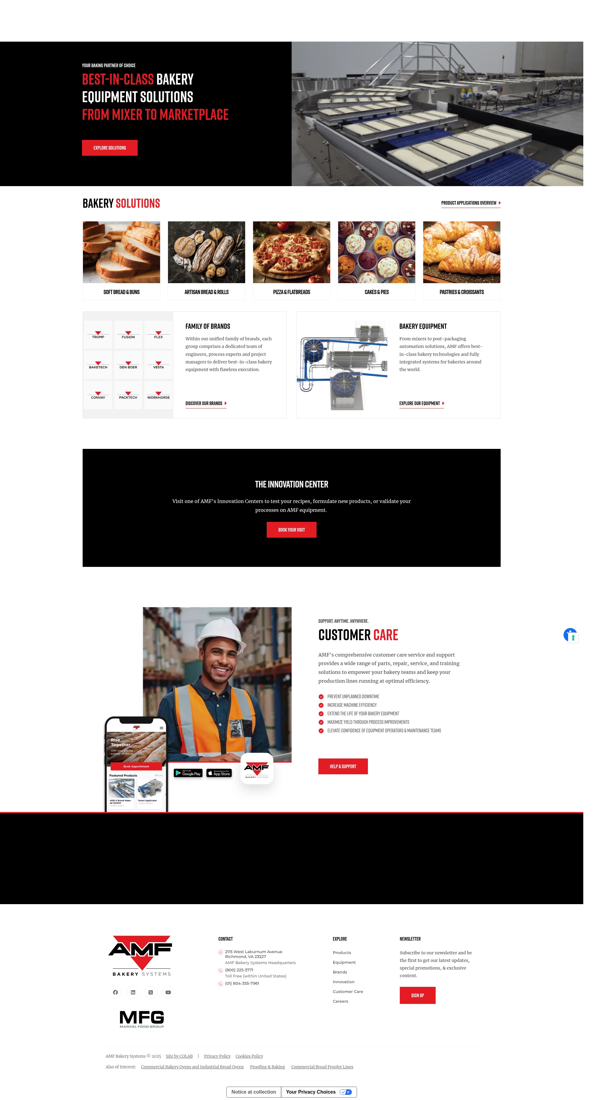Screenshot of amfbakery.com