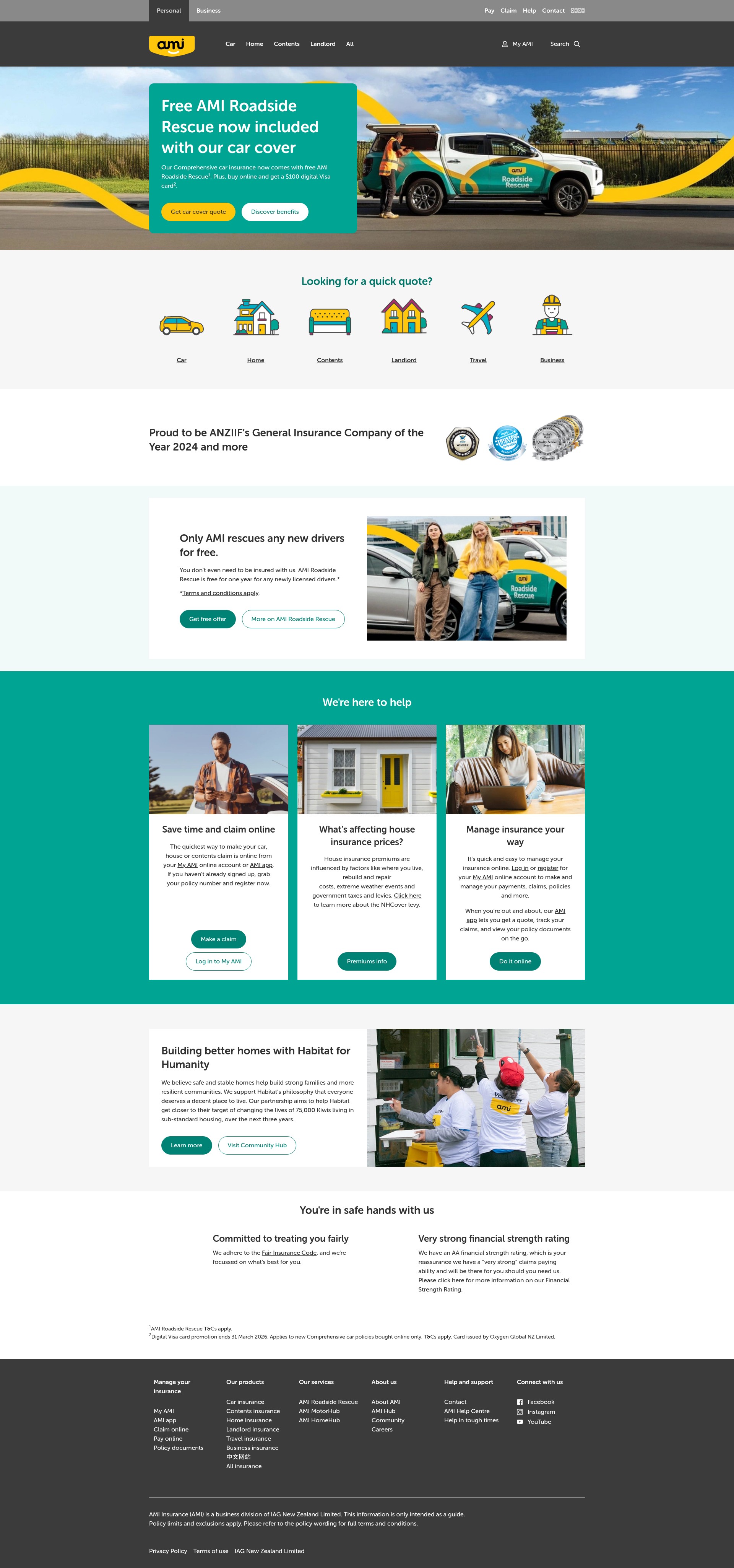 Screenshot of ami.co.nz