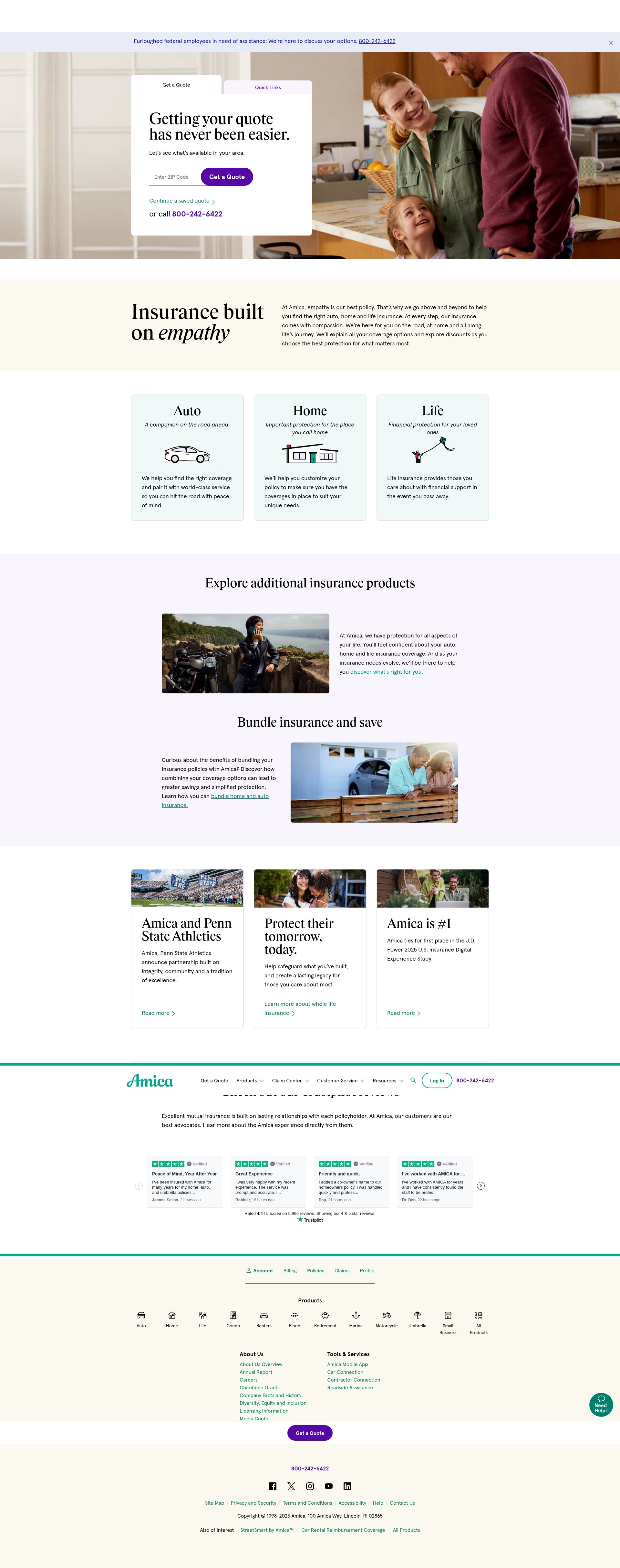 Screenshot of amica.com