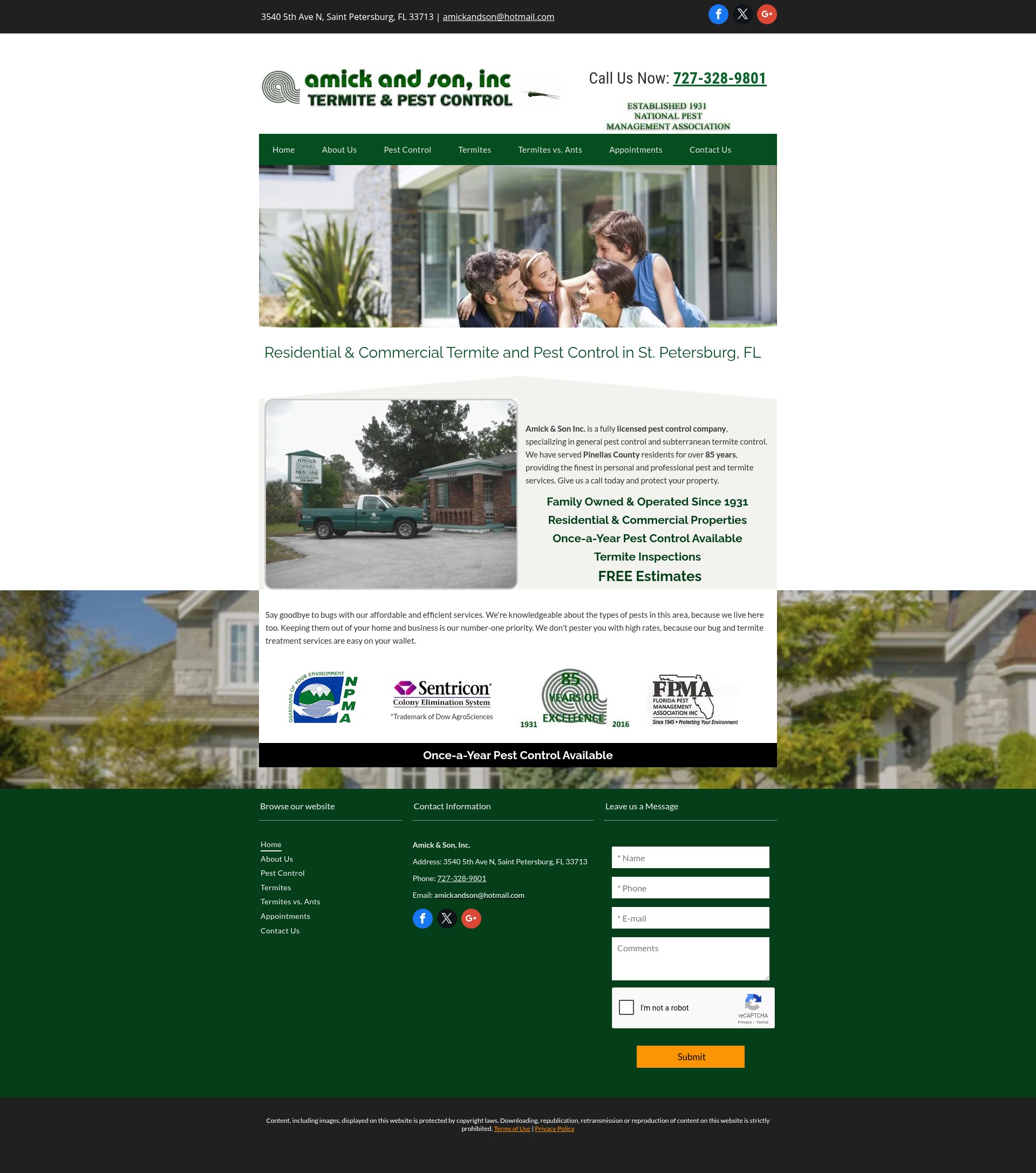Screenshot of amickpestcontrol.com