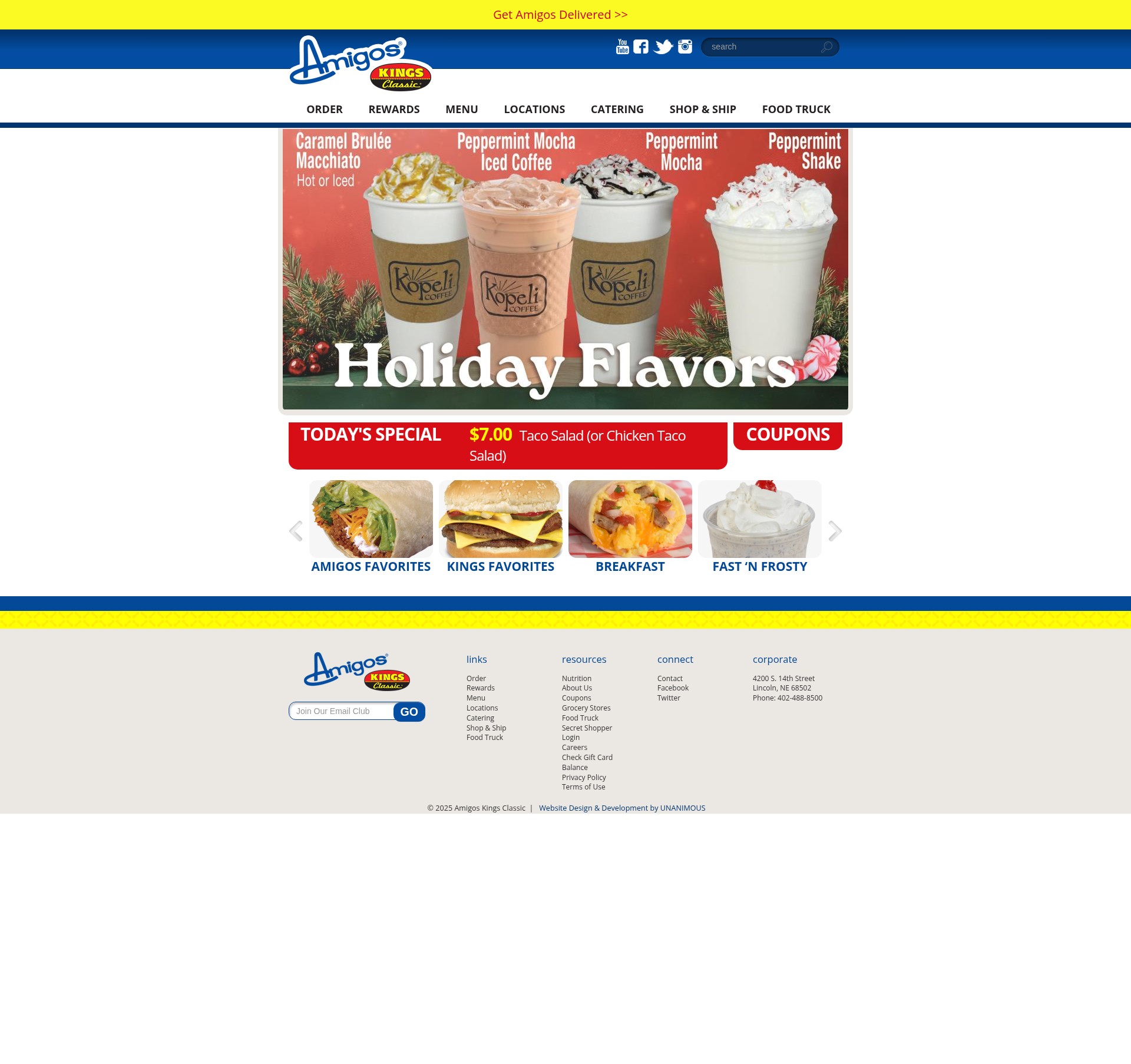 Screenshot of amigoskings.com
