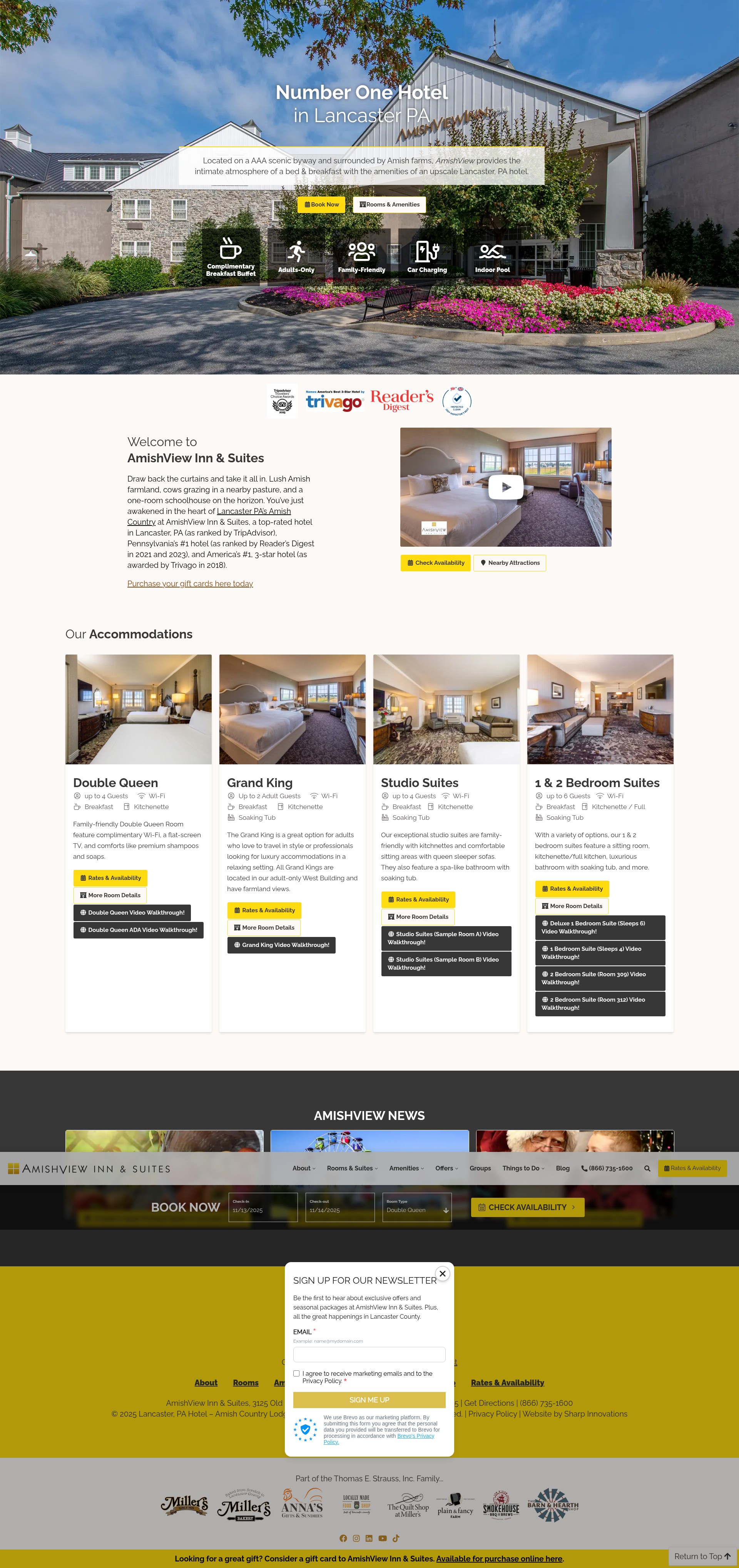 Screenshot of amishviewinn.com