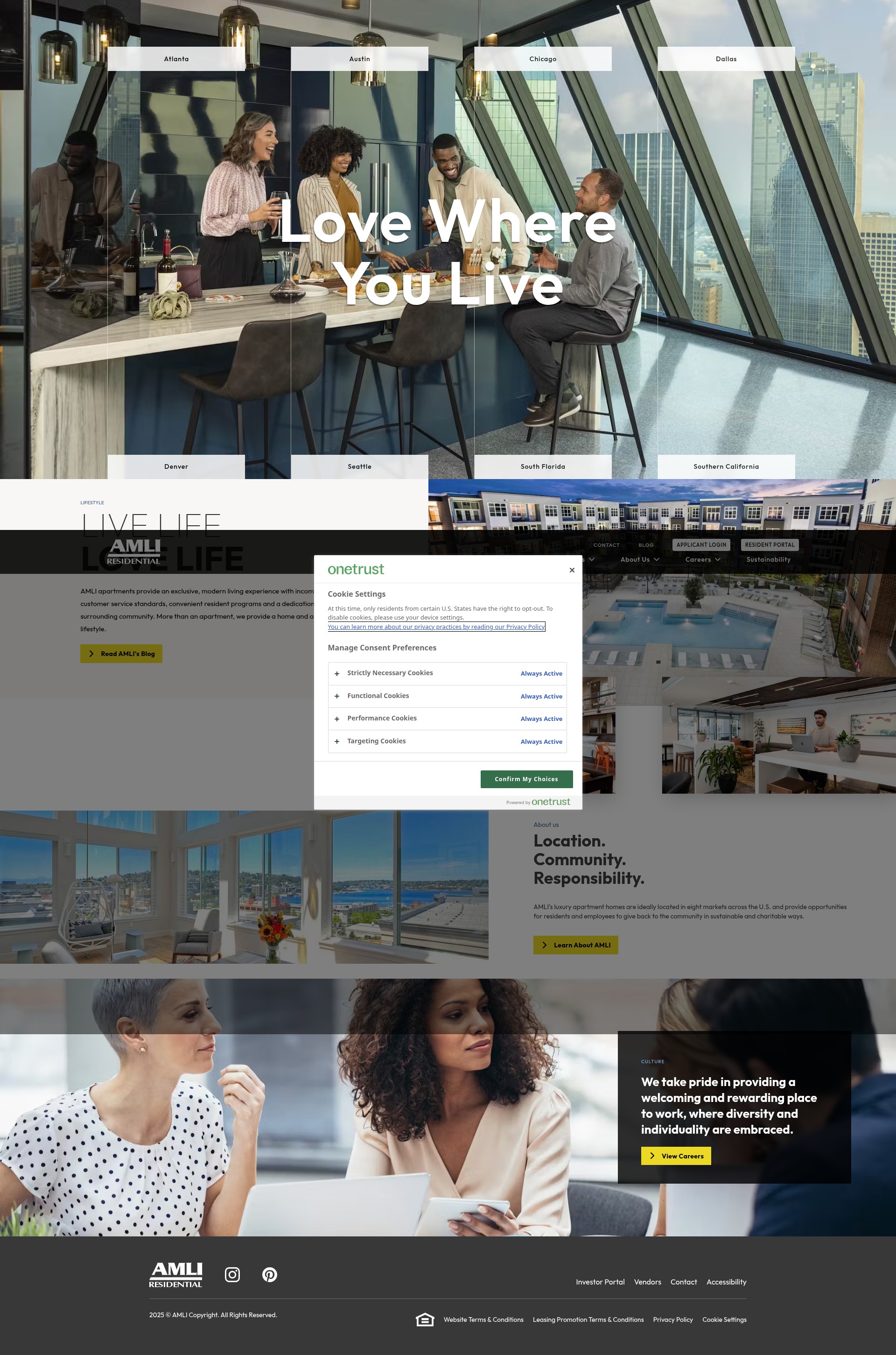 Screenshot of amli.com