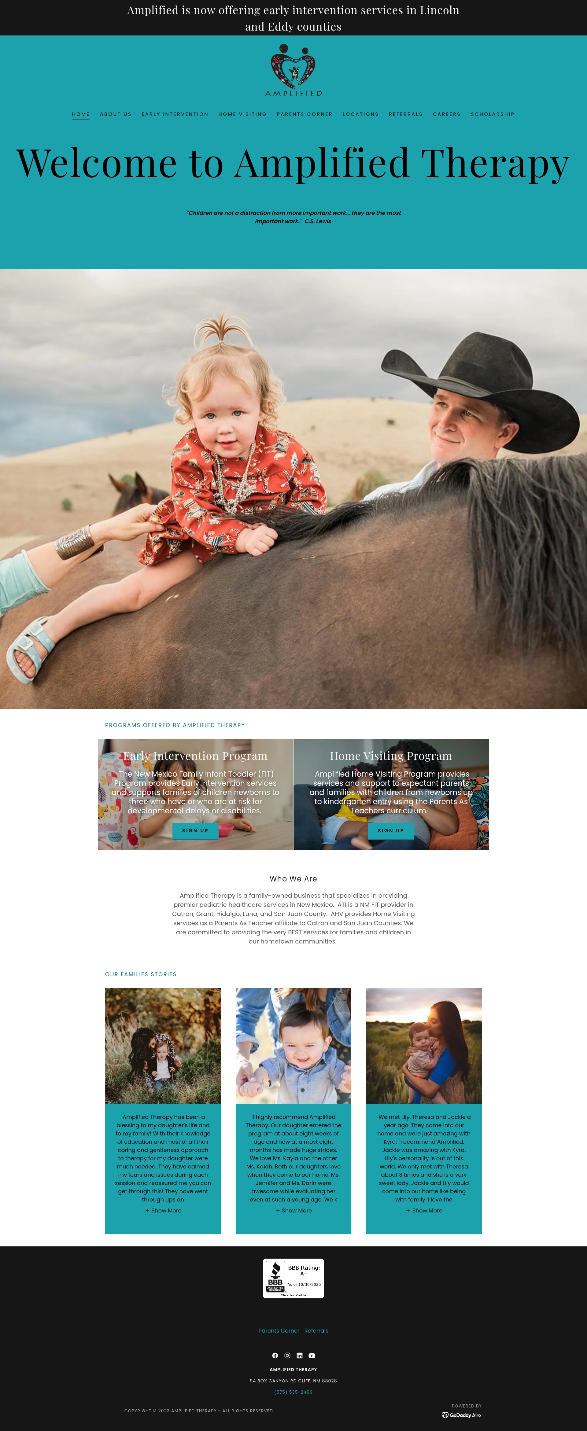 Screenshot of amplifiedtherapy.com