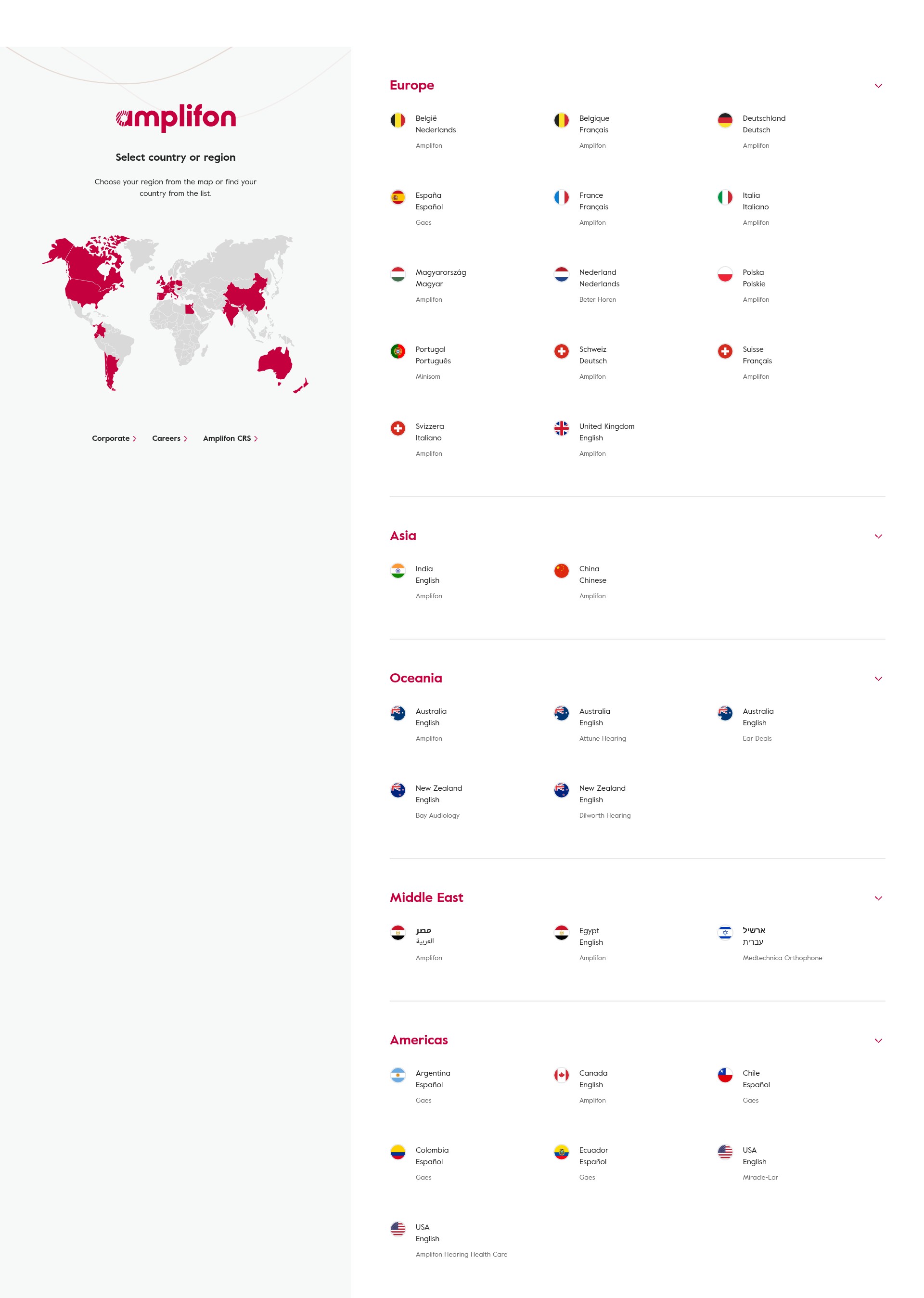Screenshot of amplifon.com
