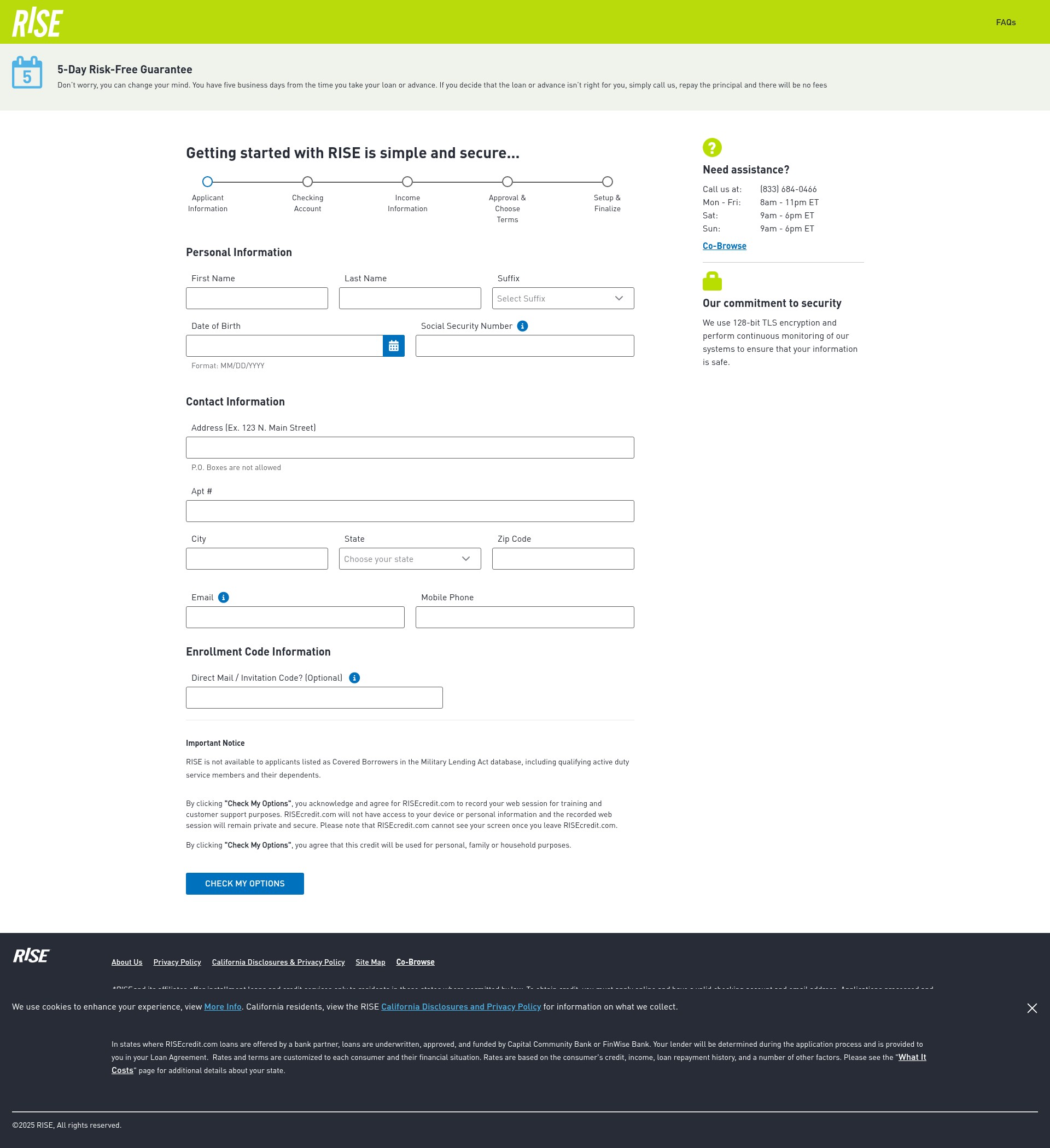 Screenshot of ams.risecredit.com