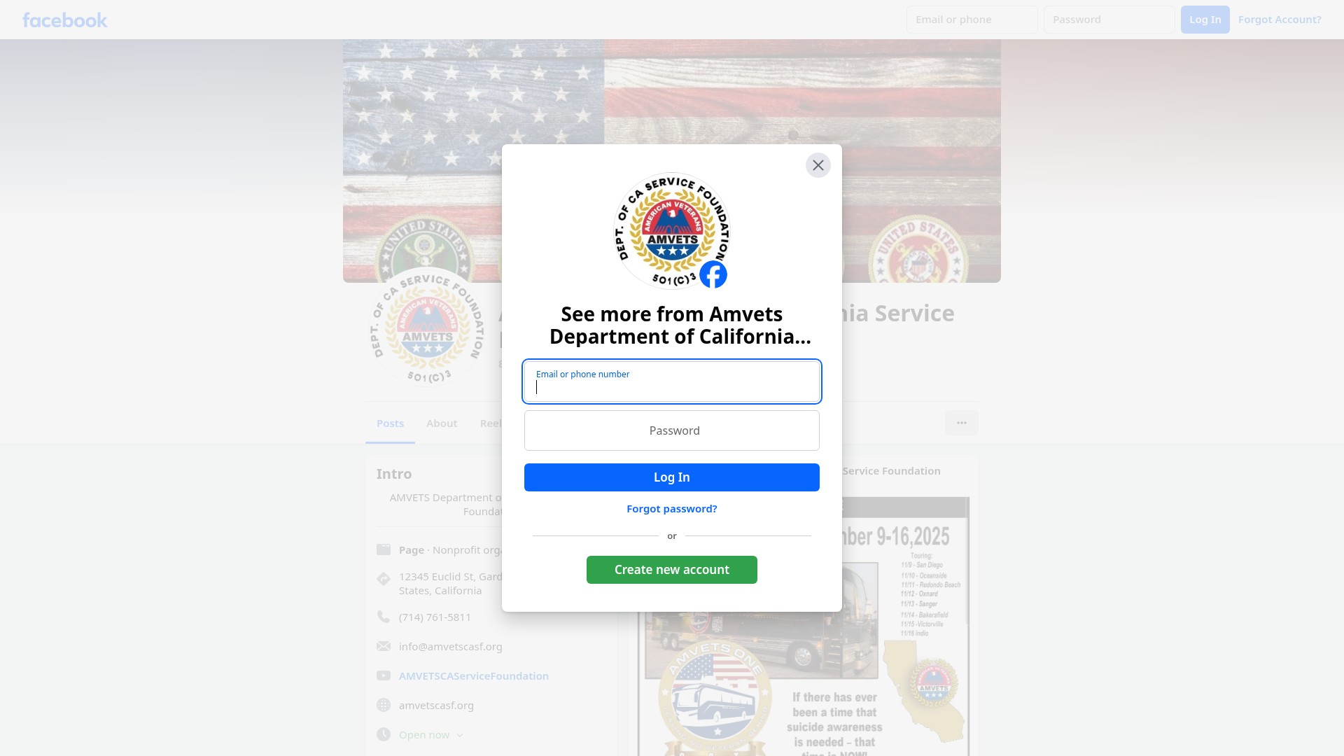Screenshot of amvetscasf.org