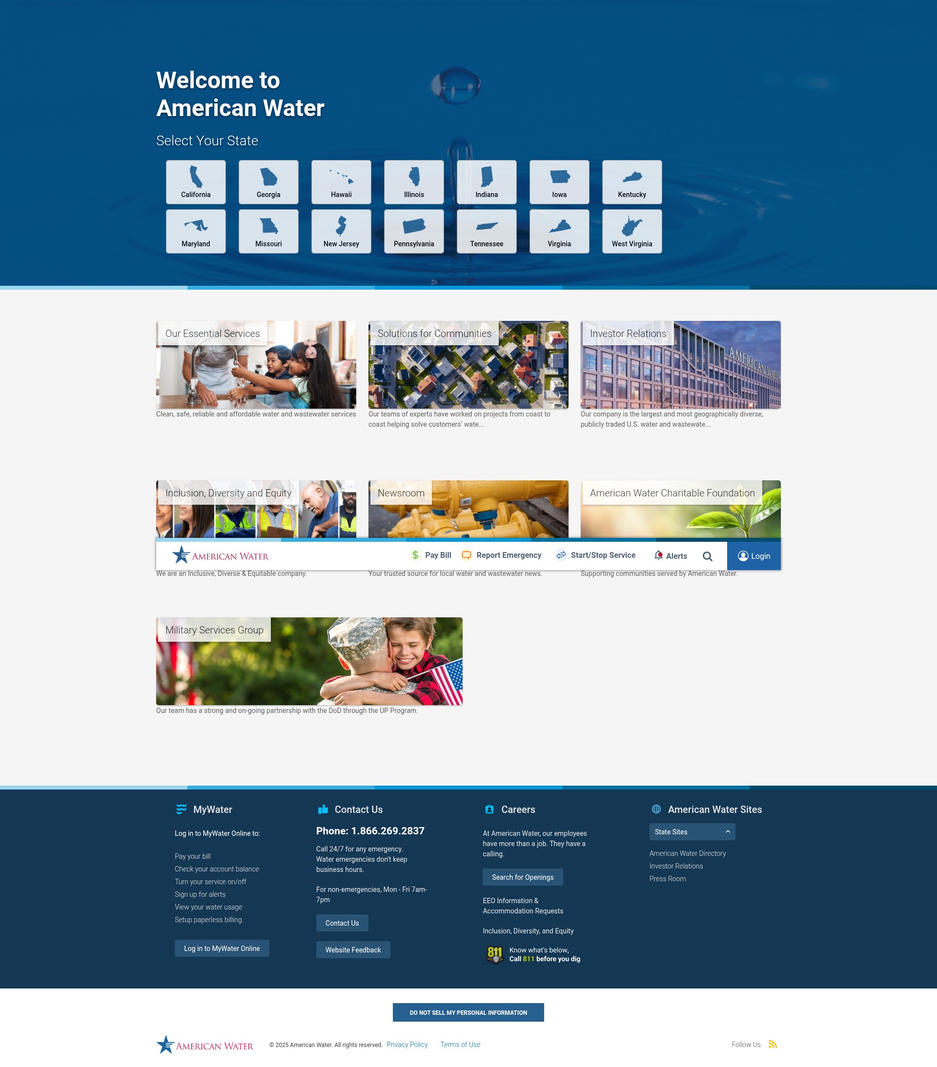 Screenshot of amwater.com