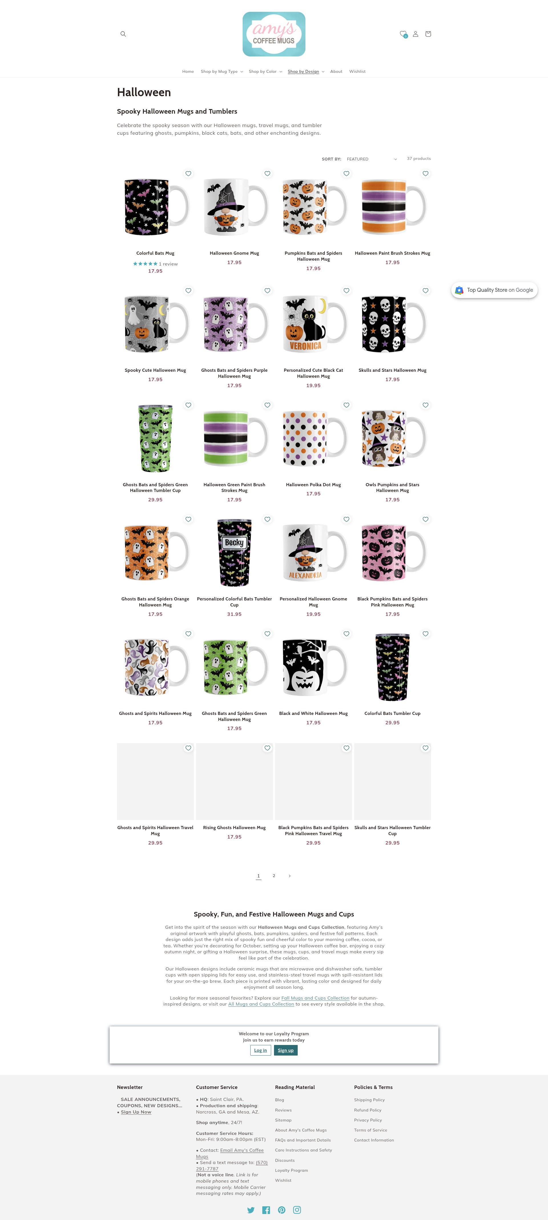 Screenshot of amyscoffeemugs.com