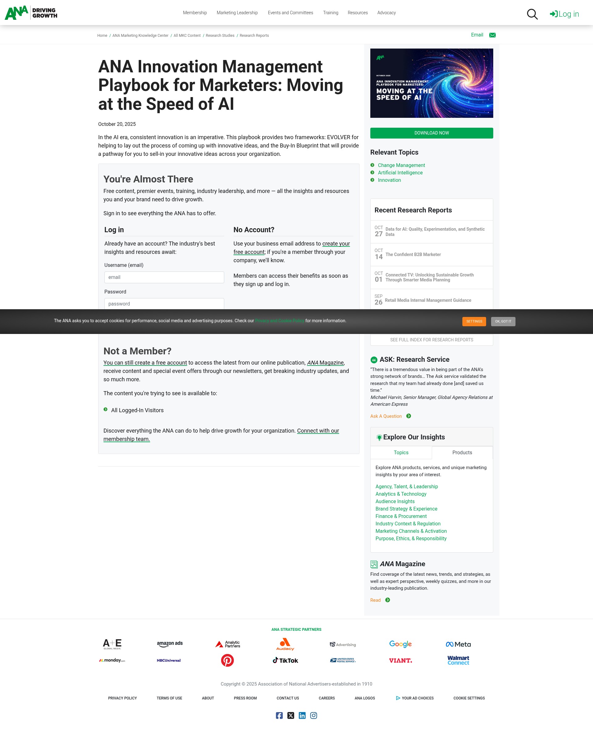 Screenshot of ana.net