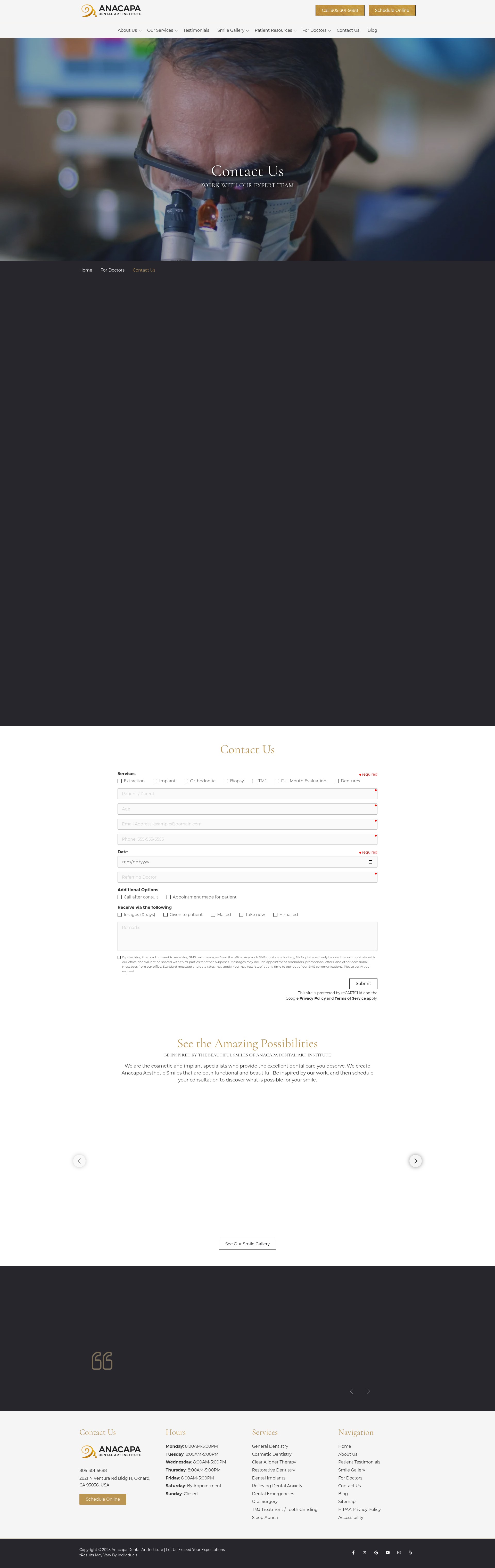 Screenshot of anacapadental.com