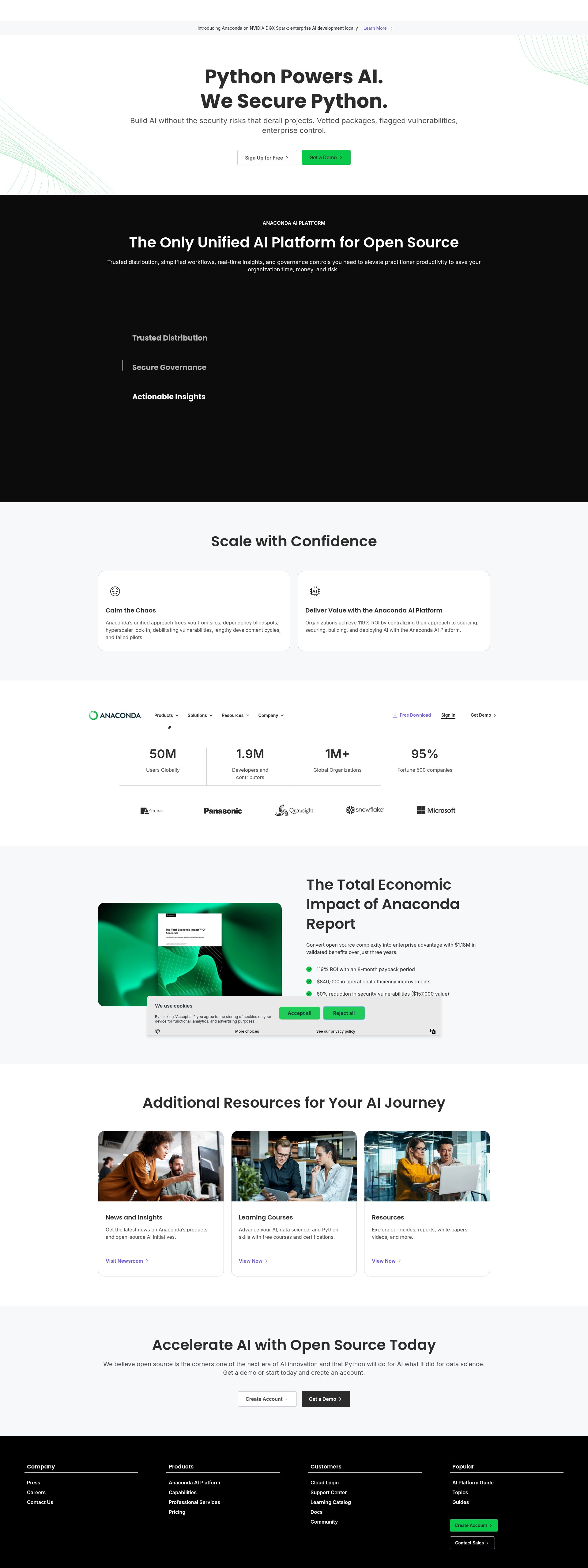 Screenshot of anaconda.com