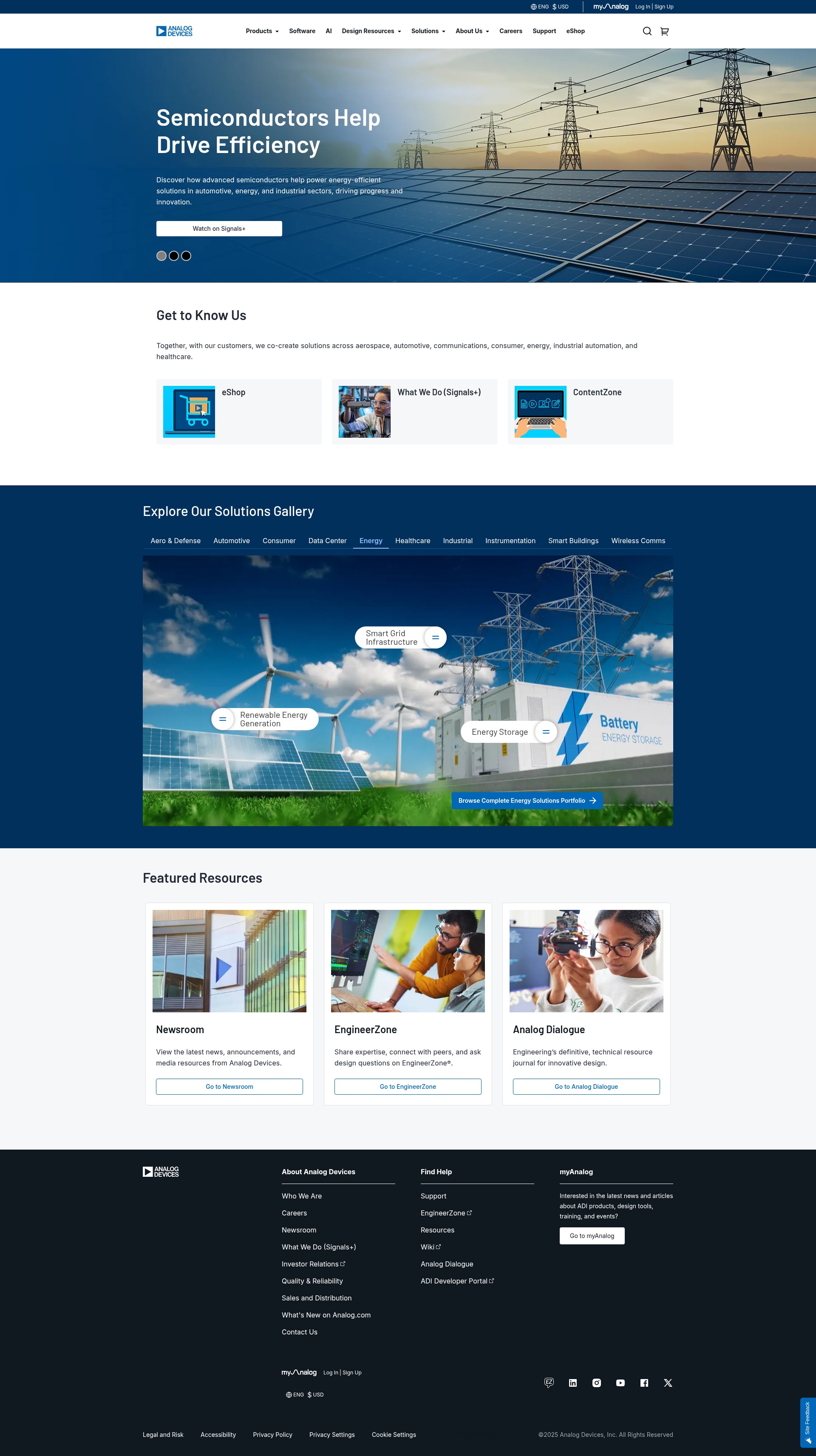 Screenshot of analog.com
