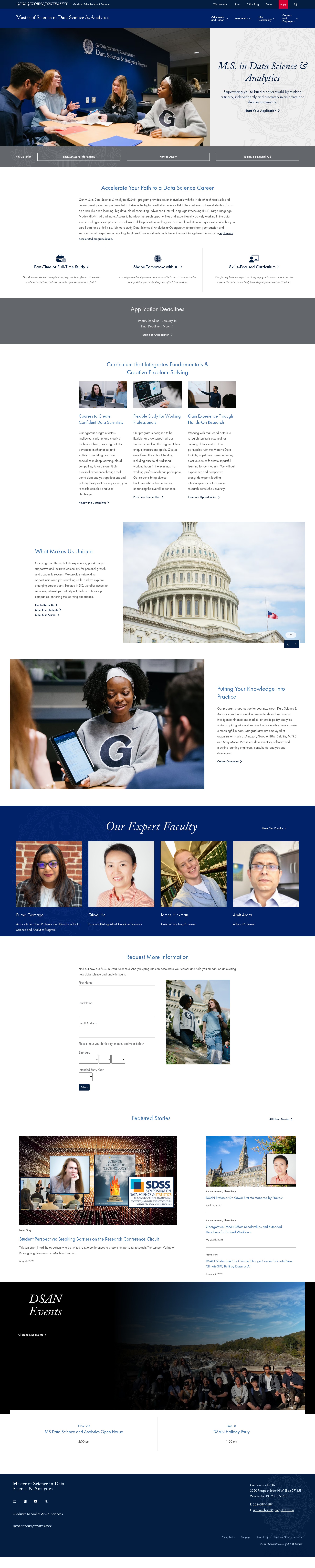 Screenshot of analytics.georgetown.edu